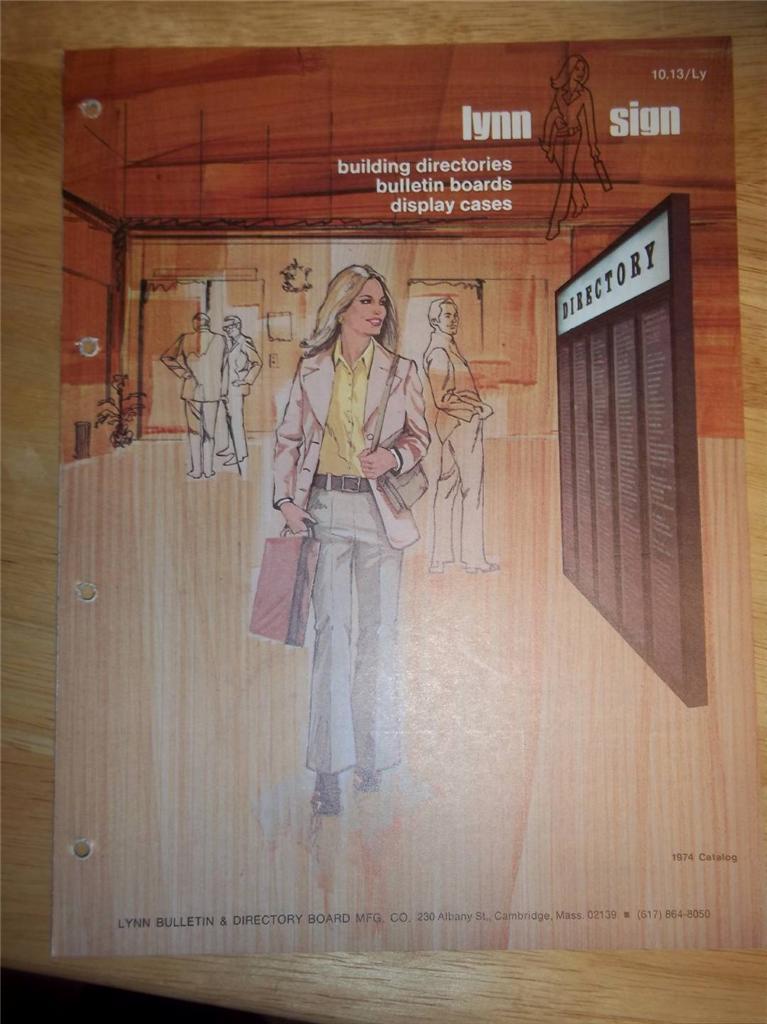 Vtg Lynn Bulletin & Directory Board Mfg Co Catalog~Display Cases/Signs