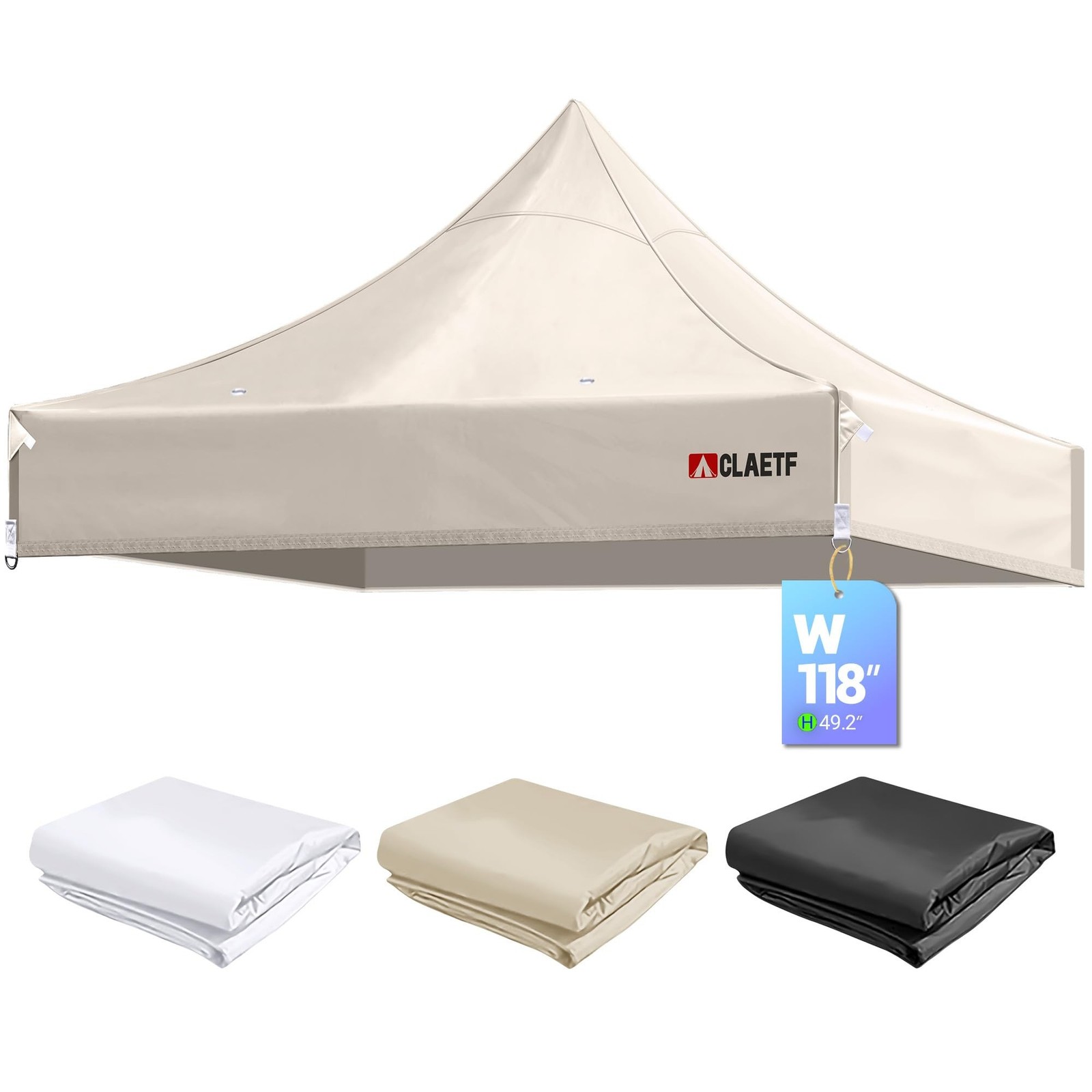 10×10 Canopy Replacement Top for Pop Up Canopy Tent – 4 Drainage Holes，10