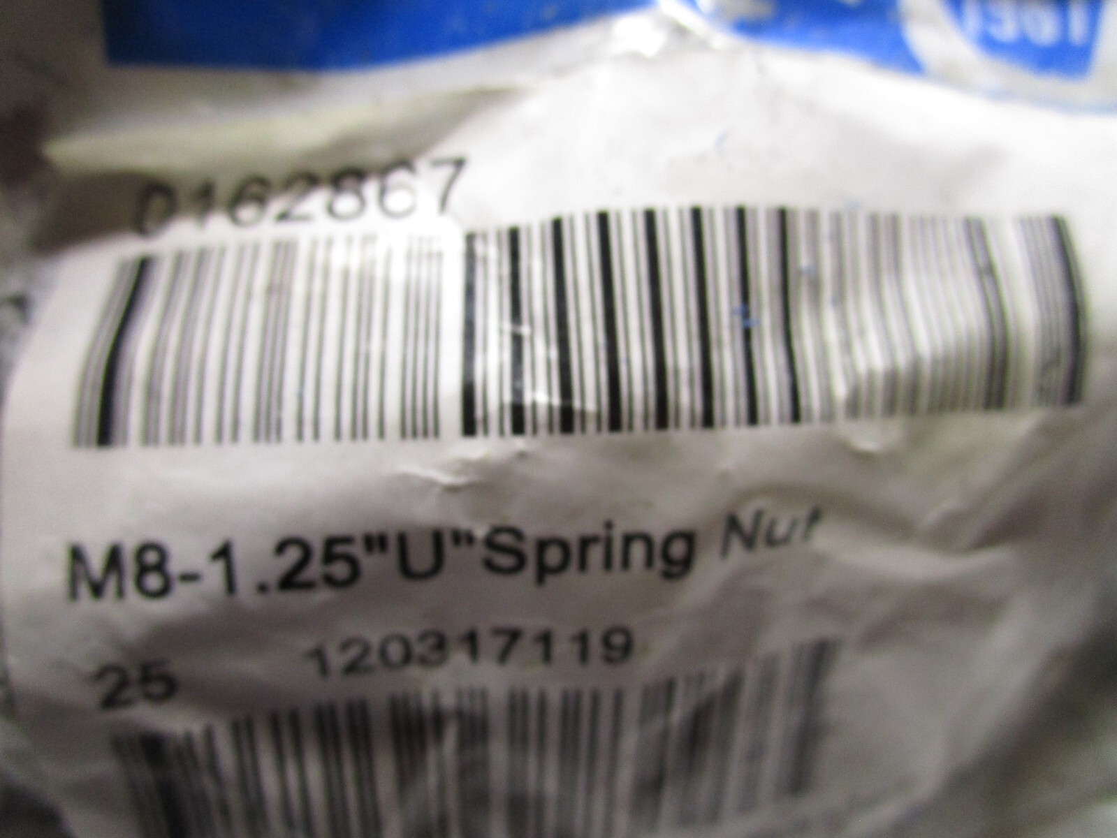 M8-1.25 Panel Range: .8mm – 4mm Center 14.5mm Extruded U Nut QTY 50