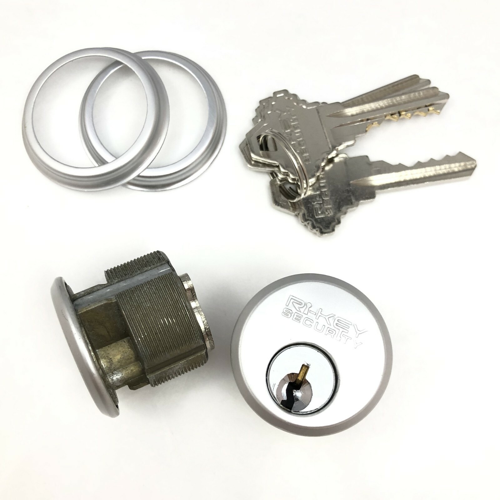 4 New Mortise Lock Cylinders 1″ for Store Front Door Adams Rite Brass & 3 Keys