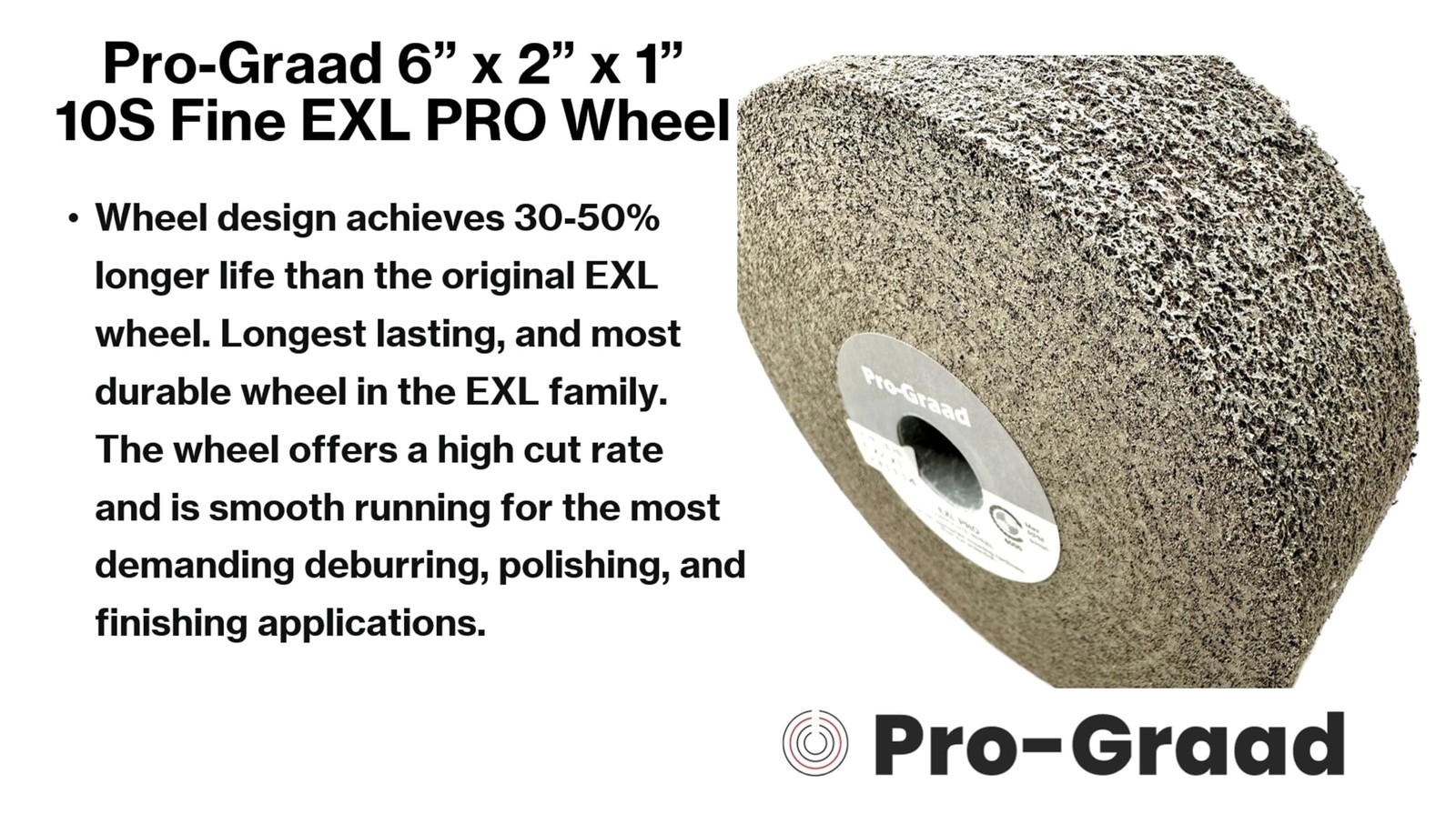 Pro-Graad EXL PRO Convolute Deburring Polishing Wheel – 6″ x 2″ x 1″ 10S Fine…
