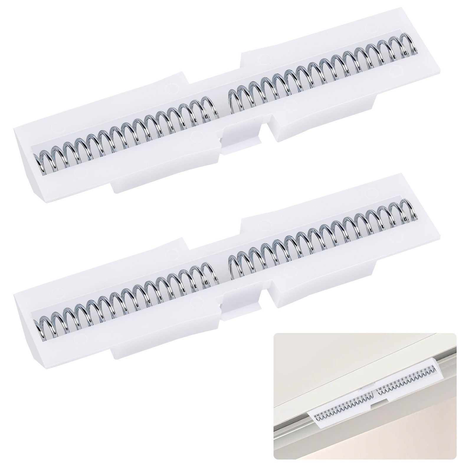 2 Pcs Bi-Fold Door Slide Guide,ABS Bifold Door Spring Slide Rail,White Bifold…