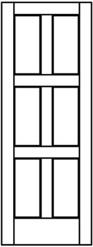 6 Panel Flat Equal Panels Contemporary Interior Wood Doors 20 Species Model# 6CM