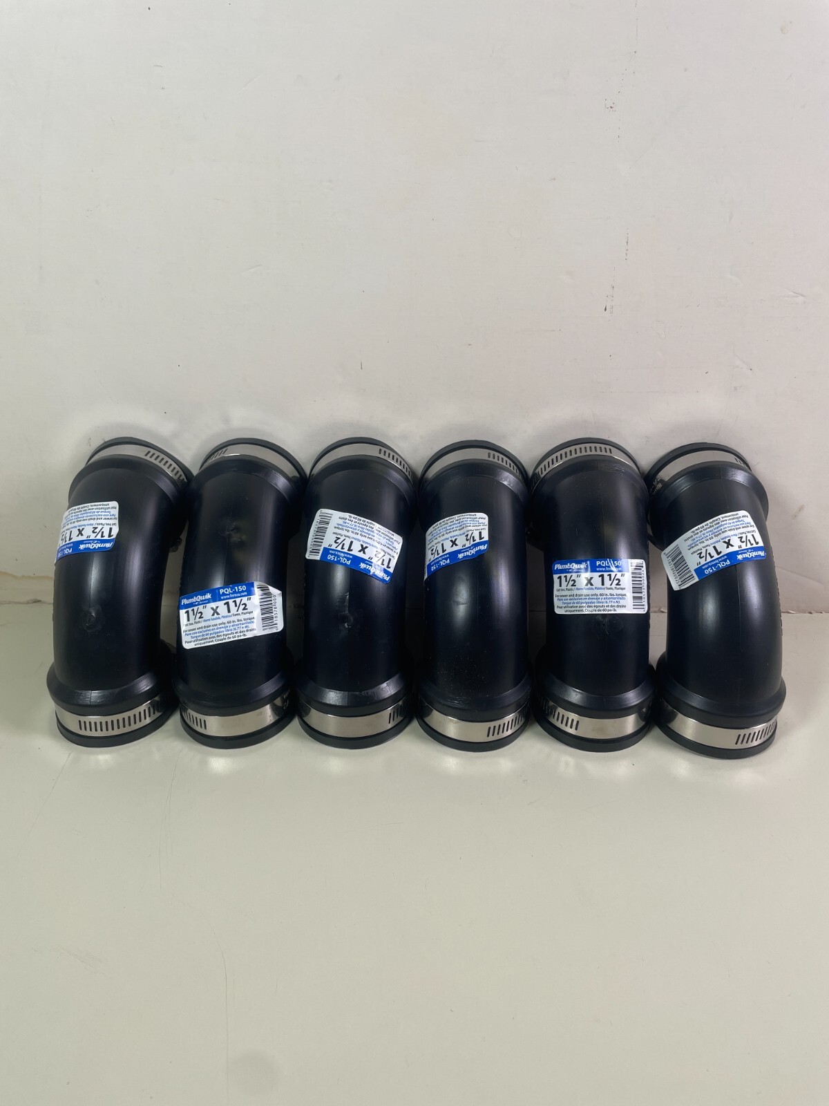 Fernco 1-1/2″ Flexible 90 Degree Elbow For Cast Iron DWV PVC PQL-150 (6 Pack)