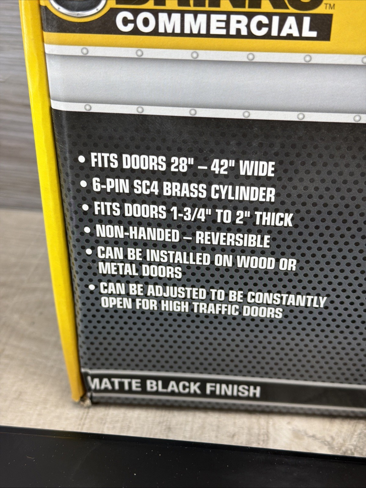Matte Black Rim Exit Device for Doors 28″-42″, ANSI Grade 1, UL/ADA Compliant