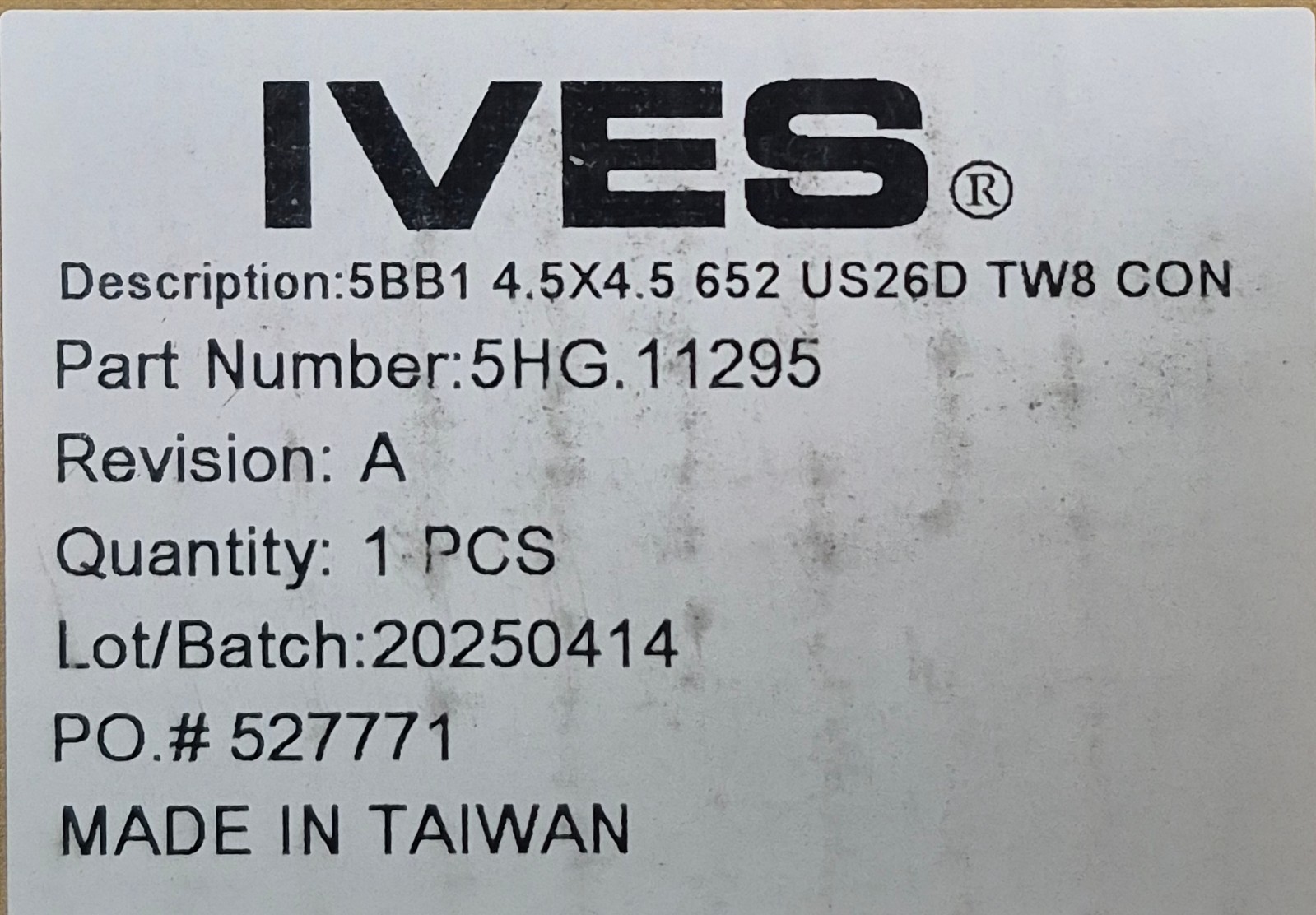 IVES 5BB1 4.5×4.5 652 US26D TW8 CON **OVERSTOCK DISCOUNTED**