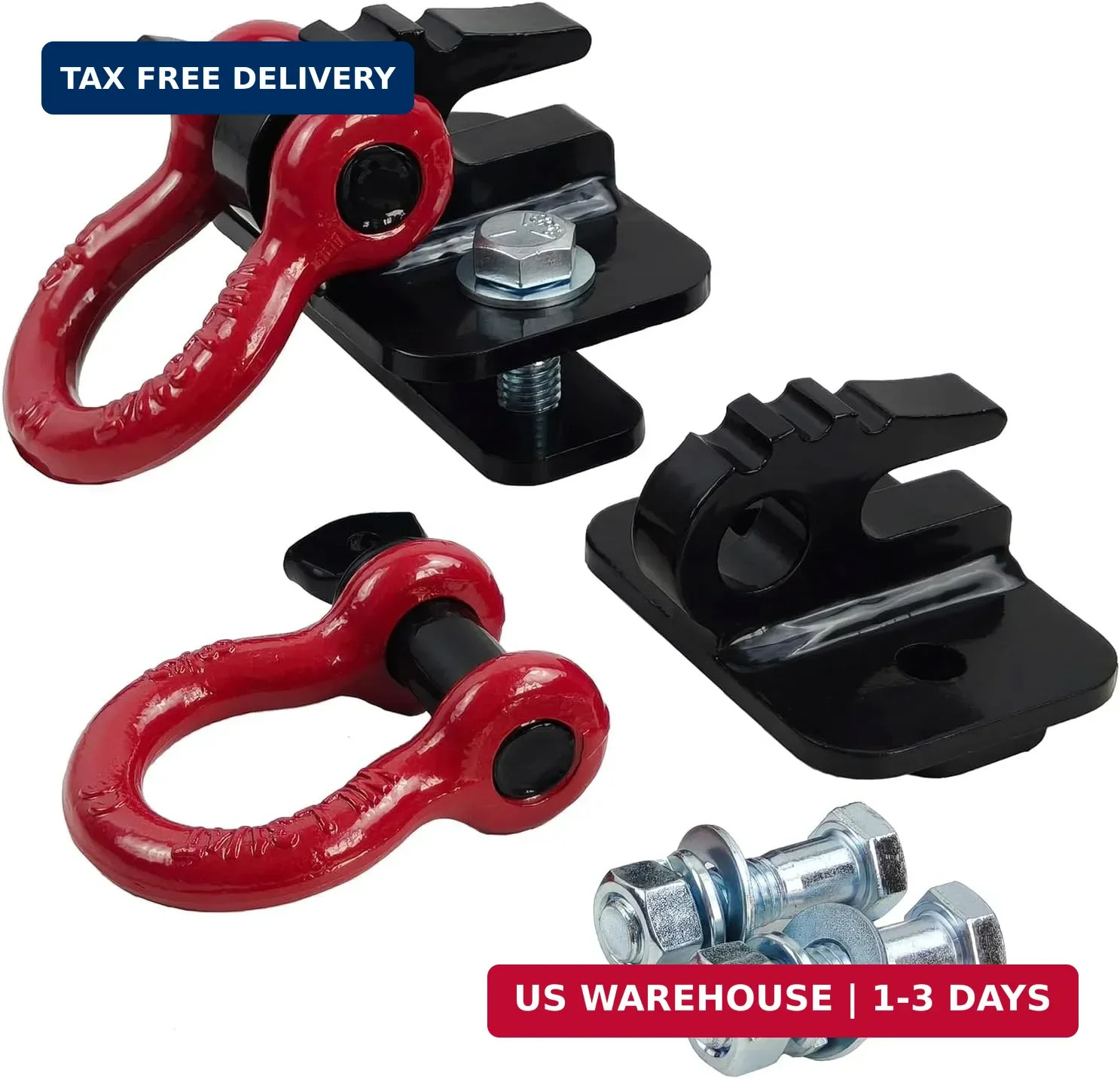 3/8 inch Tractor Bucket Grab Hook with 5/8 inch Tie Down D-Ring Shackle(2 Pack),
