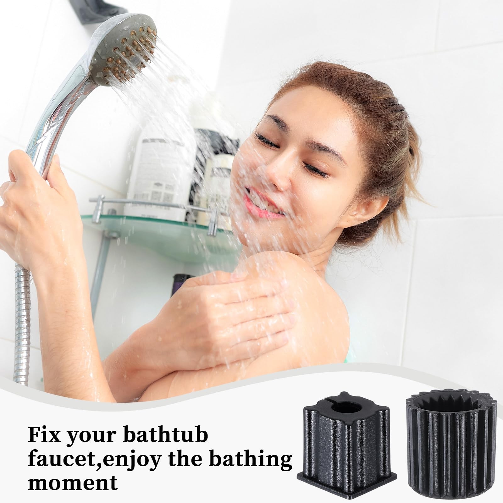 AceOrbit 12 Pcs Faucet Spline Kit 14 x 14 x 14 mm, 10 x 10 x 10 Black