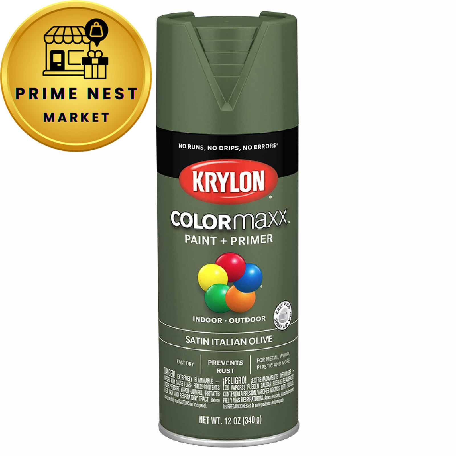 Krylon K05566007 COLORmaxx Spray Paint 12 Ounce (Pack of 1), Italian Olive