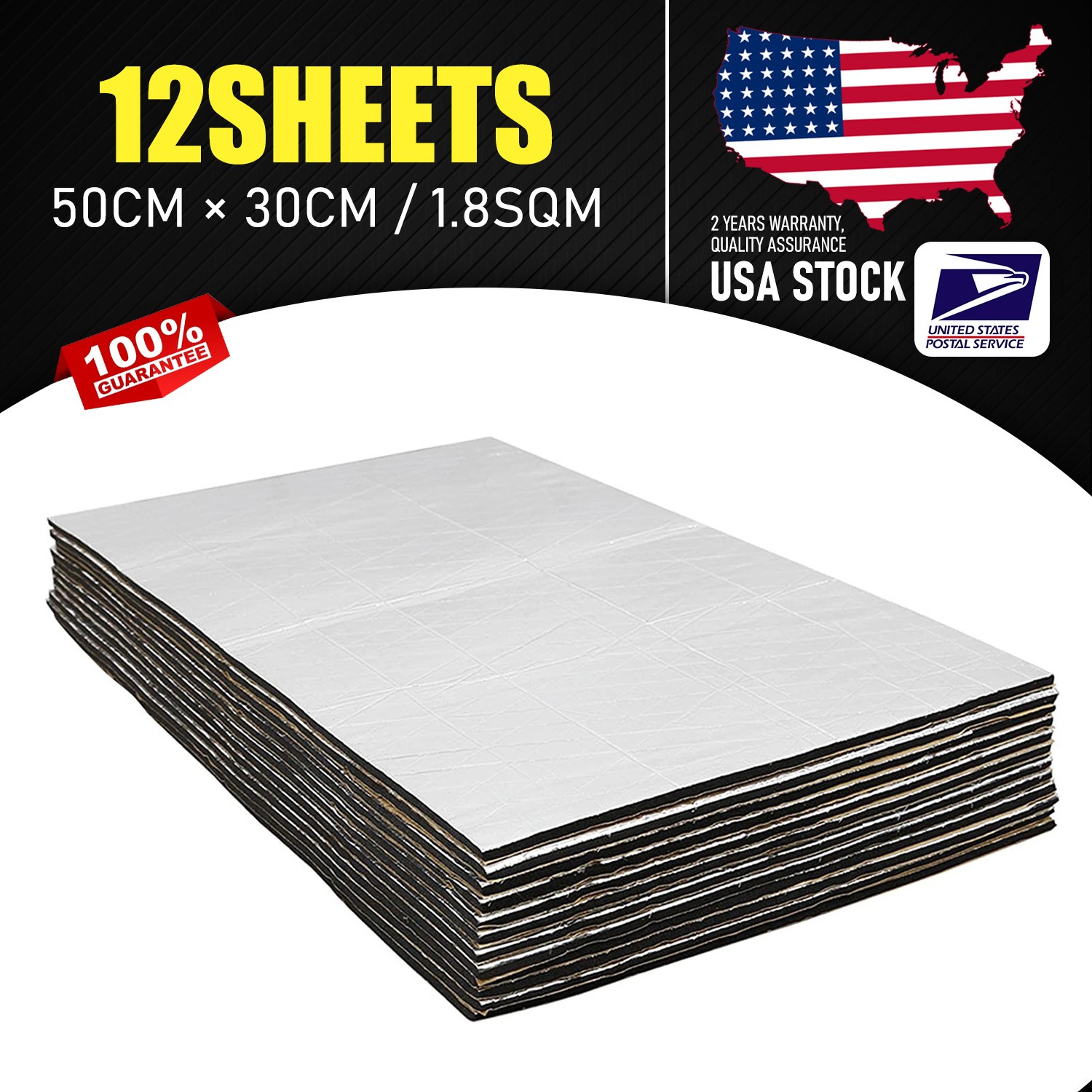 1.8sqm Industrial use Sound Deadener noise reduction Insulation protect mat NEW