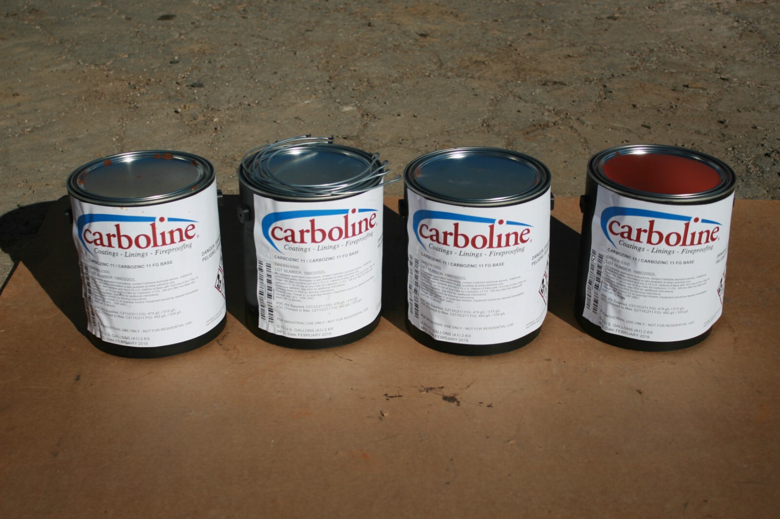 Lot of 4 0.75GL Carboline Carbozinc 11 FG Base – Green 0300
