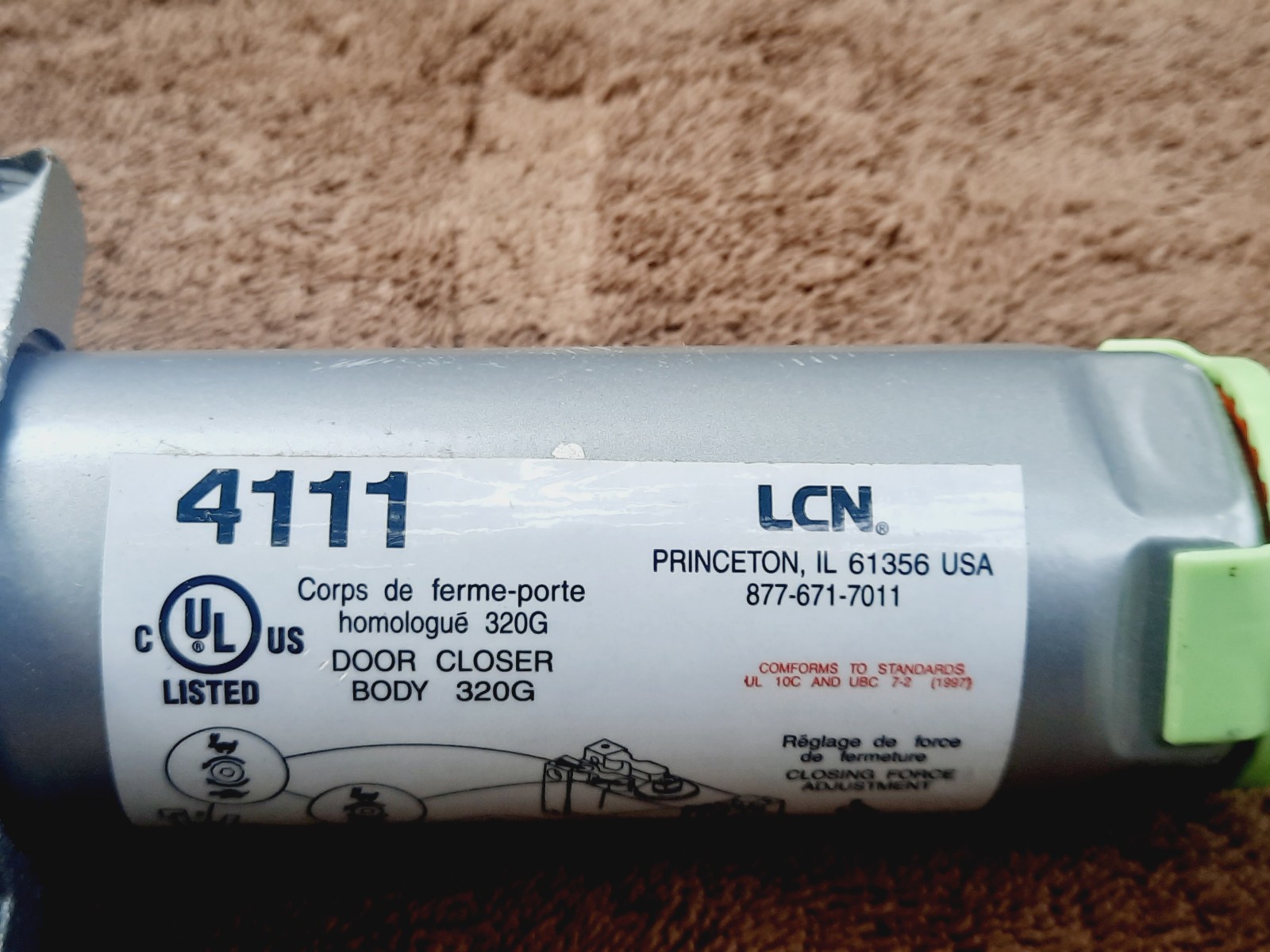 LCN 4111 320G Door Closer Body Only Heavy Duty Commercial Surface Mount Gray