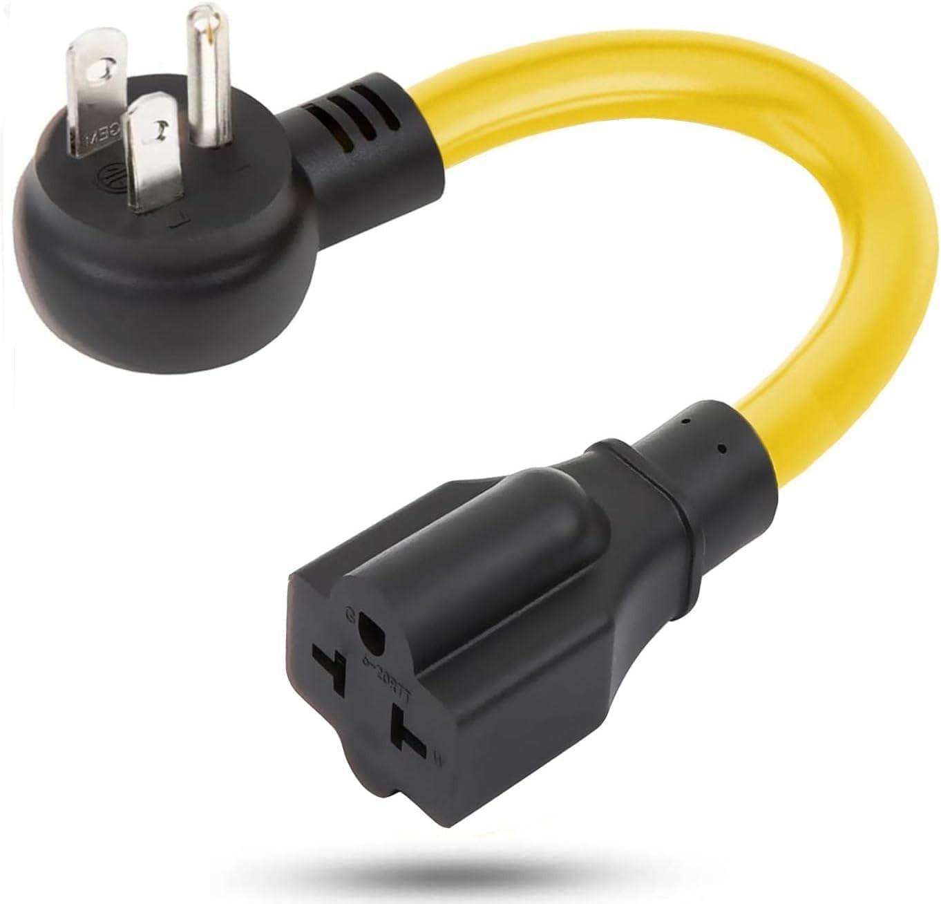 12AWG Heavy Duty Extender Right-Angle AC Plug Adapter [4-in-1], 15 Amp Household