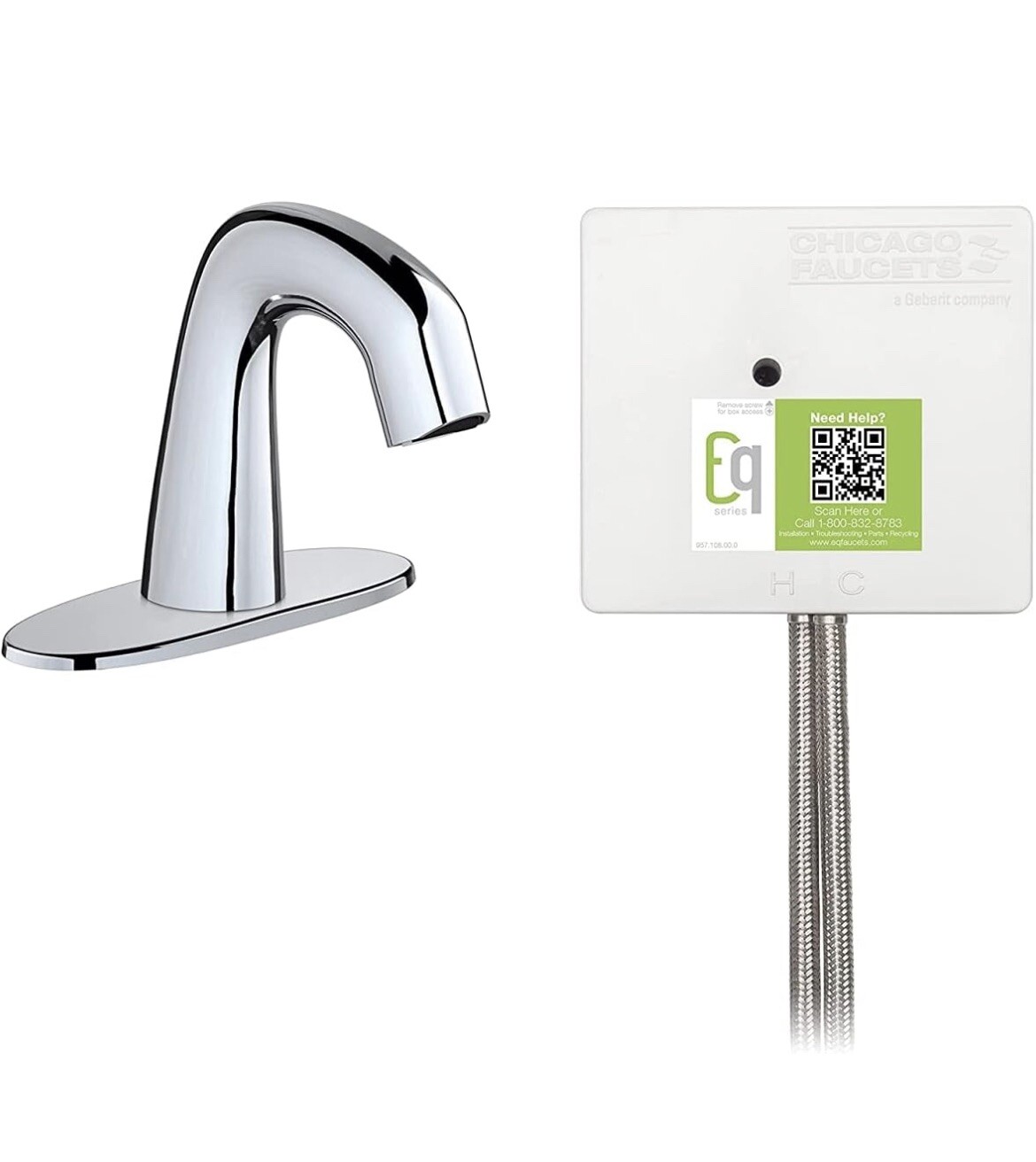 CHICAGO FAUCETS EQ-A12A-13ABCP Mid Arc,Chrome,Chicago Faucets,EQ Curved