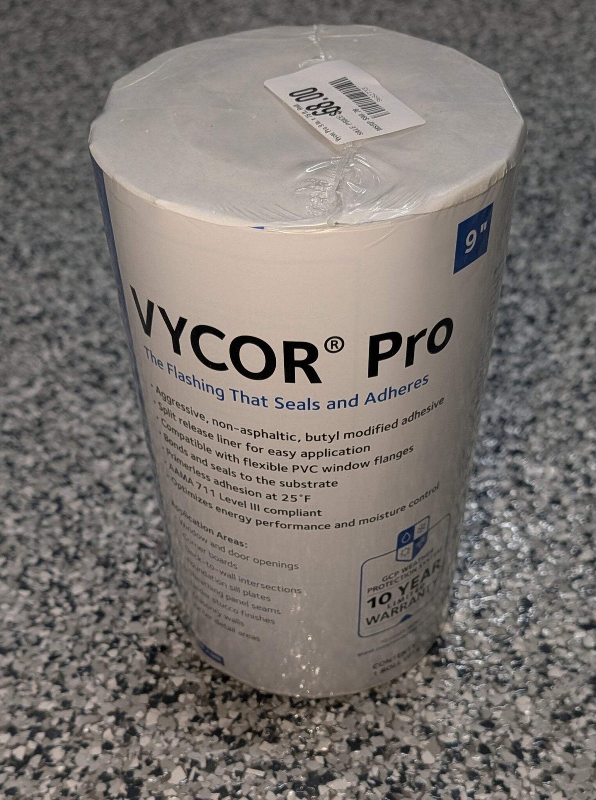Grace Vycor Pro 9 in. x 75 ft. Roll Fully-Adhered Window Door Flashing Tape NEW