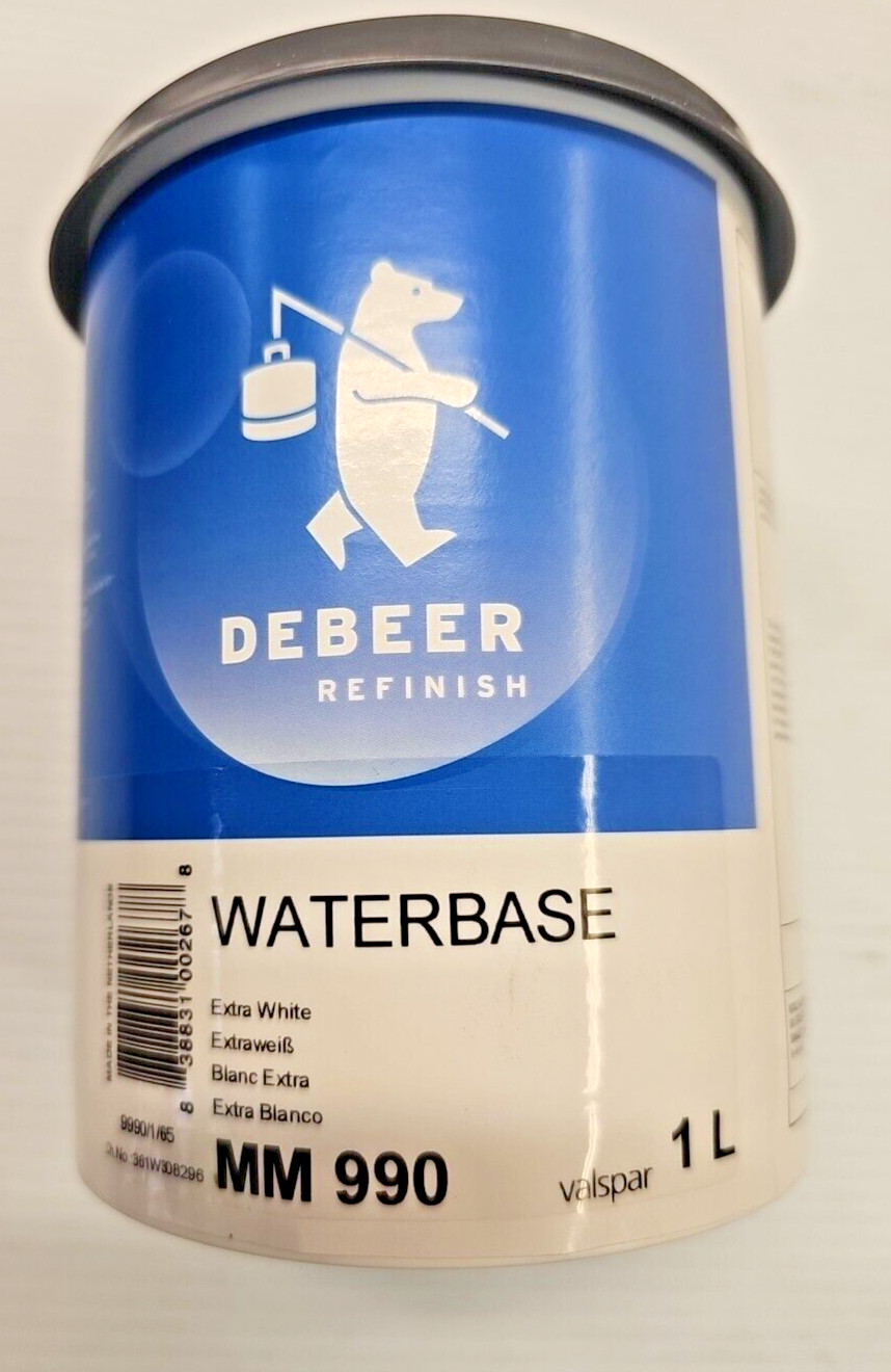 DeBeer Refinish WATERBASE Extra White MM990 1 L Can