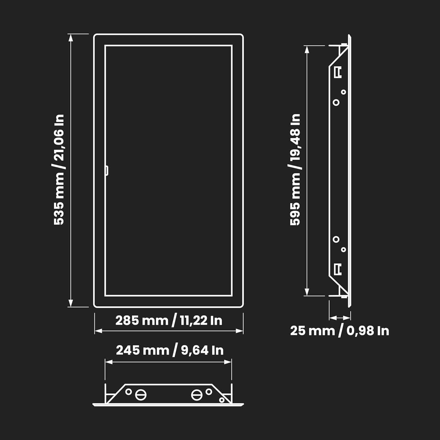 10×20 Inch Access Panel for Drywall – White Steel Cover with Latch