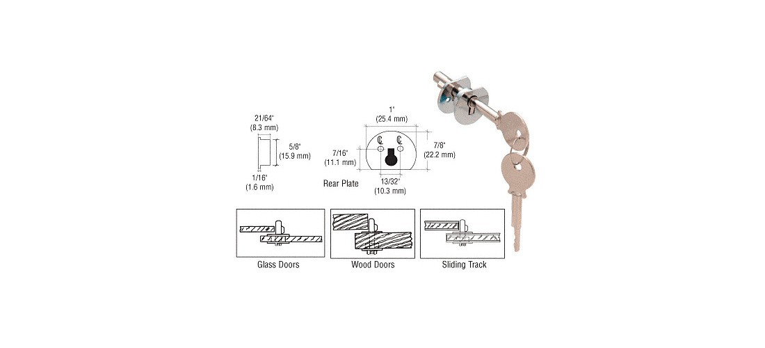 CRL D802CKA Chrome Keyed Alike Universal Plunger Lock