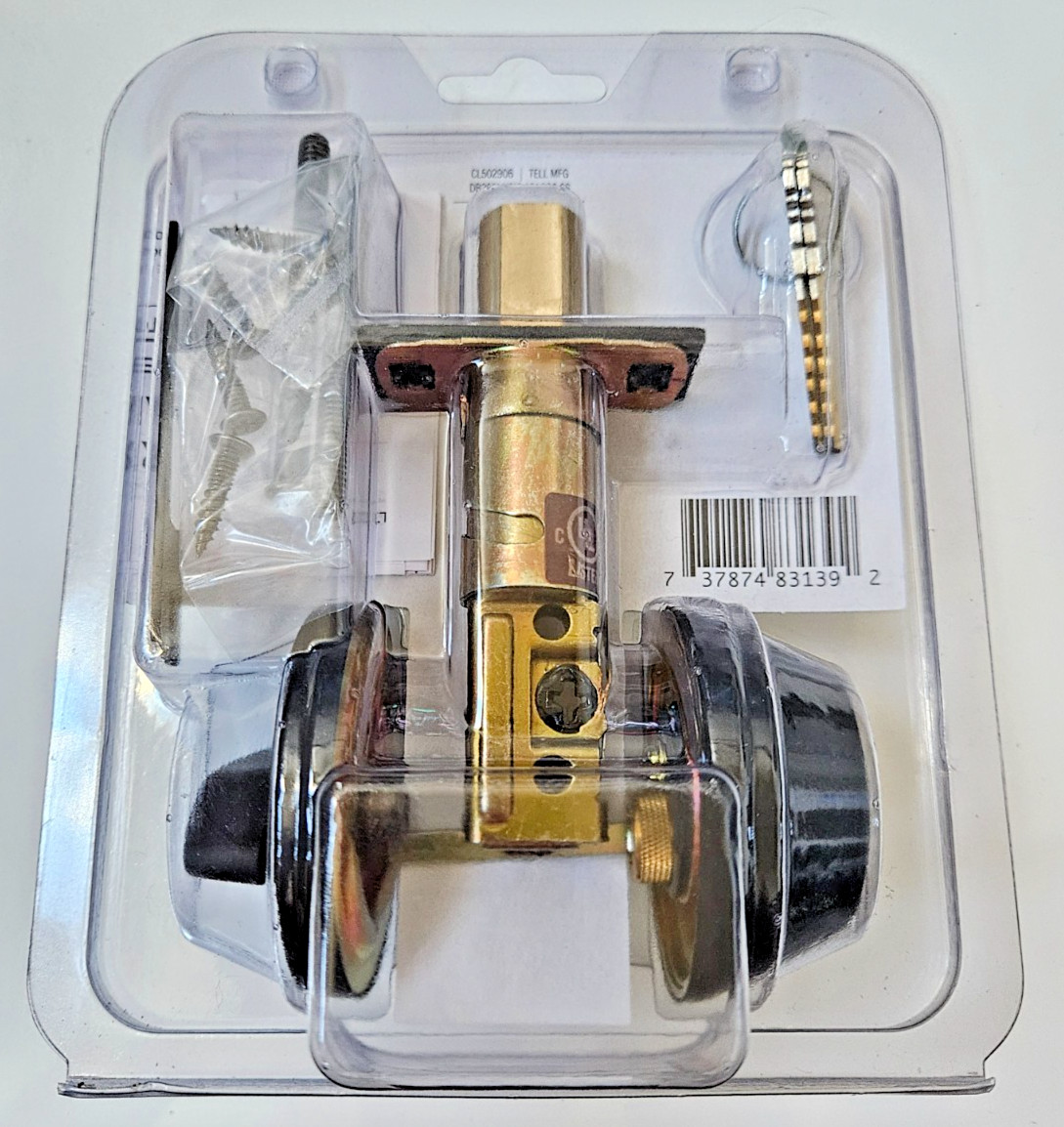Tell Manufacturing Matte Black Single Cylinder Commercial Deadbolt