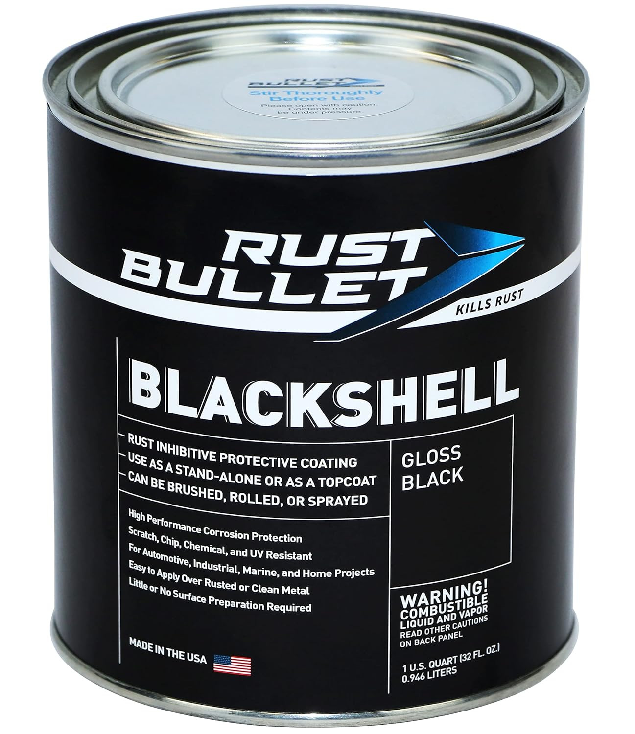 Blackshell Gloss Black Protective Coating 32 Fl Oz Rust And Chip Resistant
