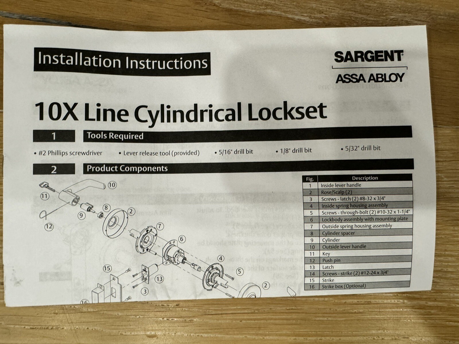 SARGENT 70-10XG37 LB 26D Lever Lockset, Classroom Function