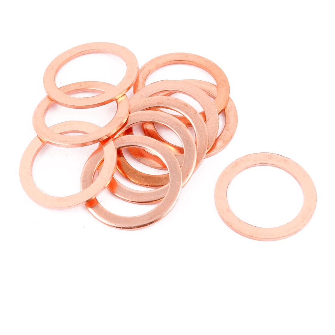10pcs 30mm x 22mm x 2mm Flat Ring Copper Crush Washer Sealing Gasket Fastener