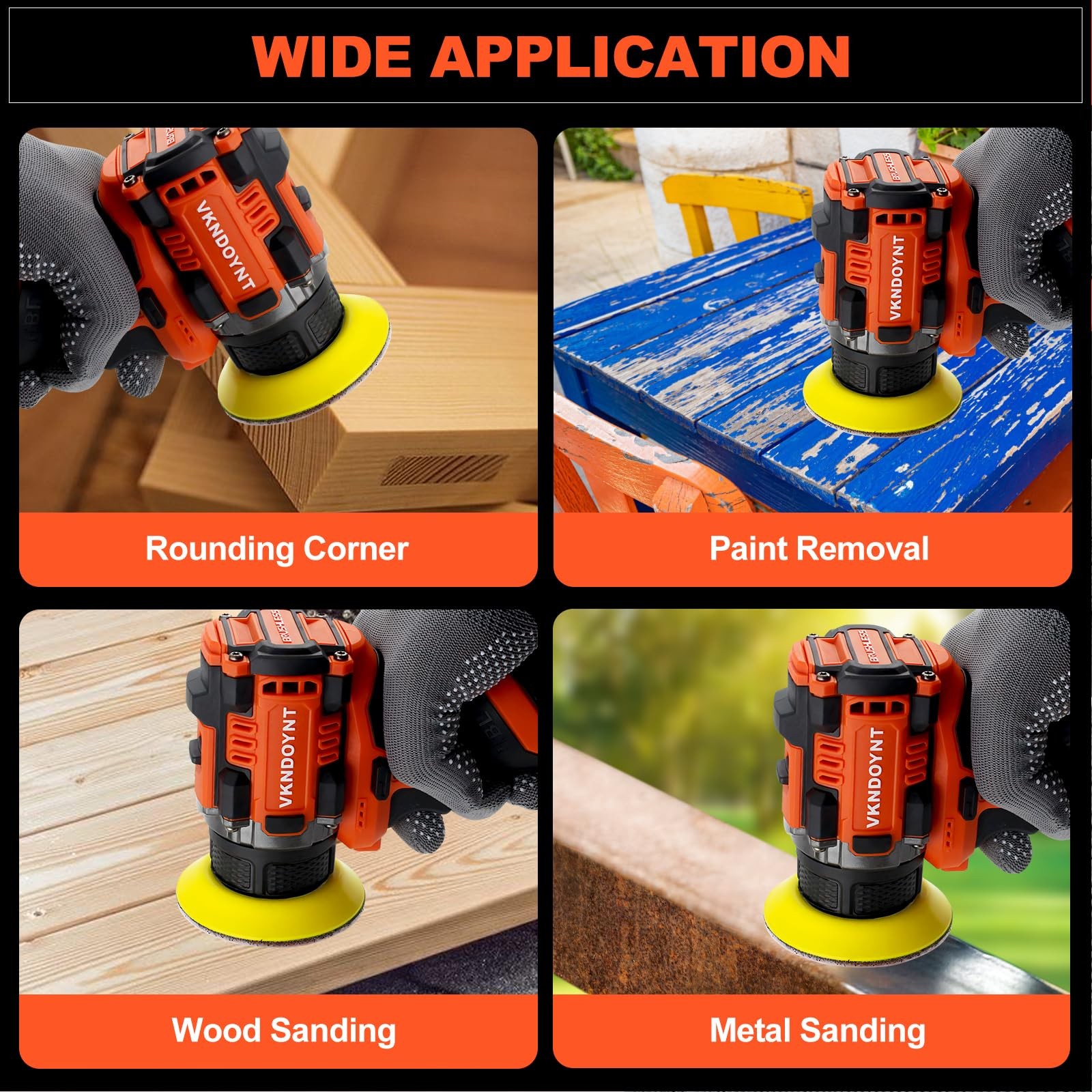 Brushless Cordless Polisher, 3″ Mini Buffer & Sander Machine Kit, 2 Variable …