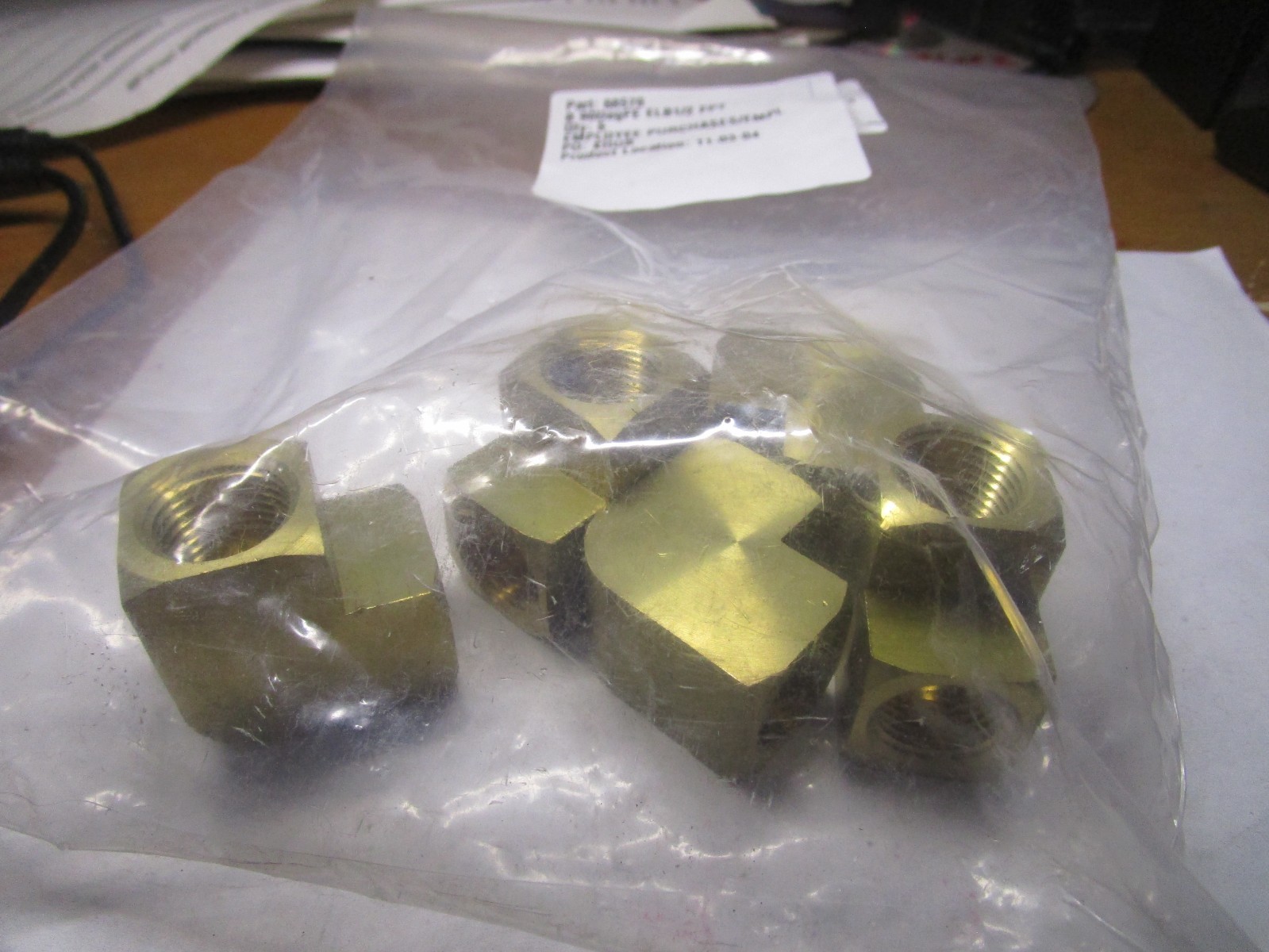 1/2″ x 1/2″ Female NPT x Female NPT Brass Elbow QTY 5