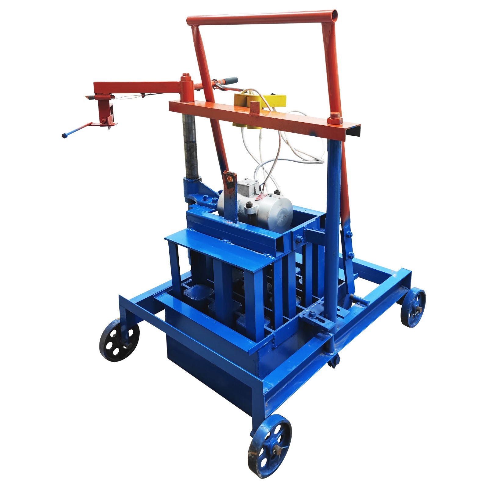 220V Hollow Block Making Machine 3-Block 15.7×5.9×7.8″ Bricks Each Time 550WX2