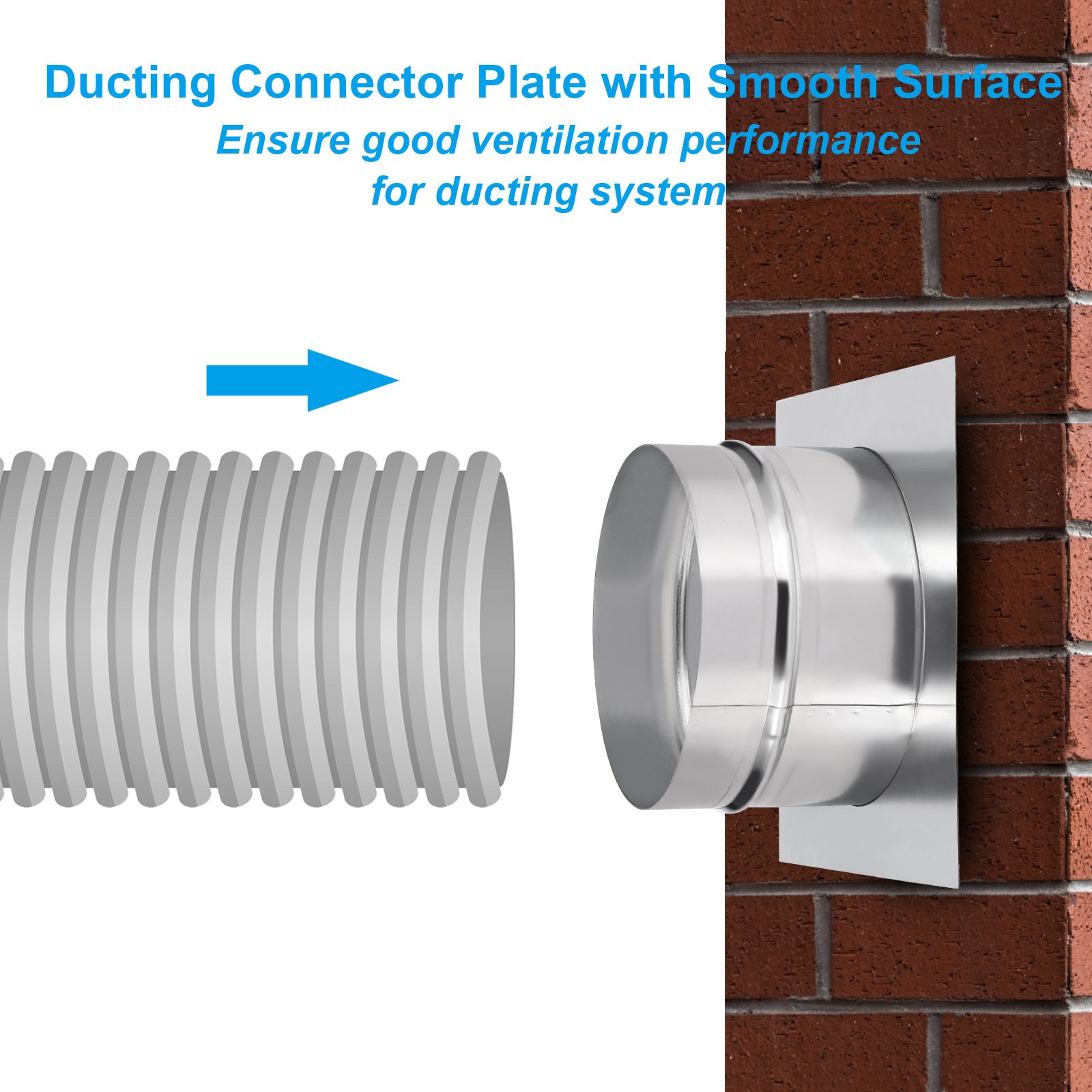 6″ Galvanized Steel Duct Connectors Flange Air Ducting Mounting Plate 10″x10″