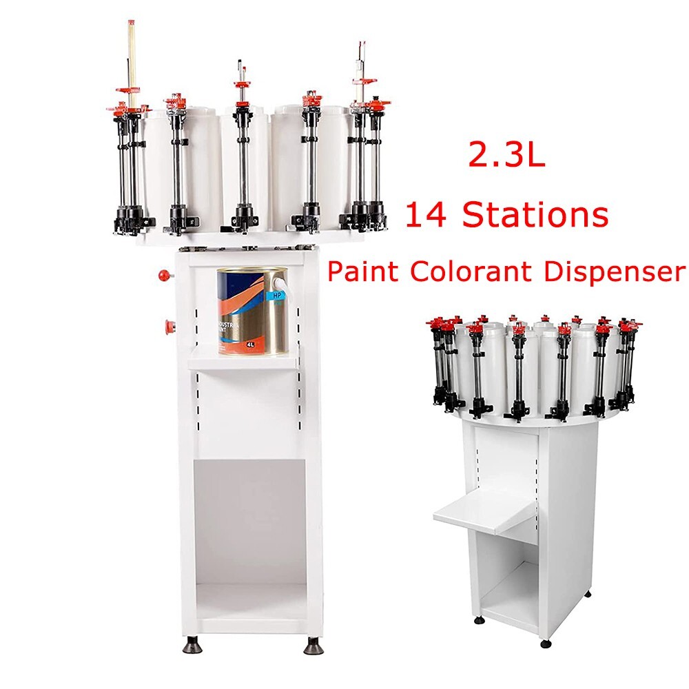 PreAsion® 14 Stations Paint Colorant Dispenser with 2.3L Drum Canister Base 110V