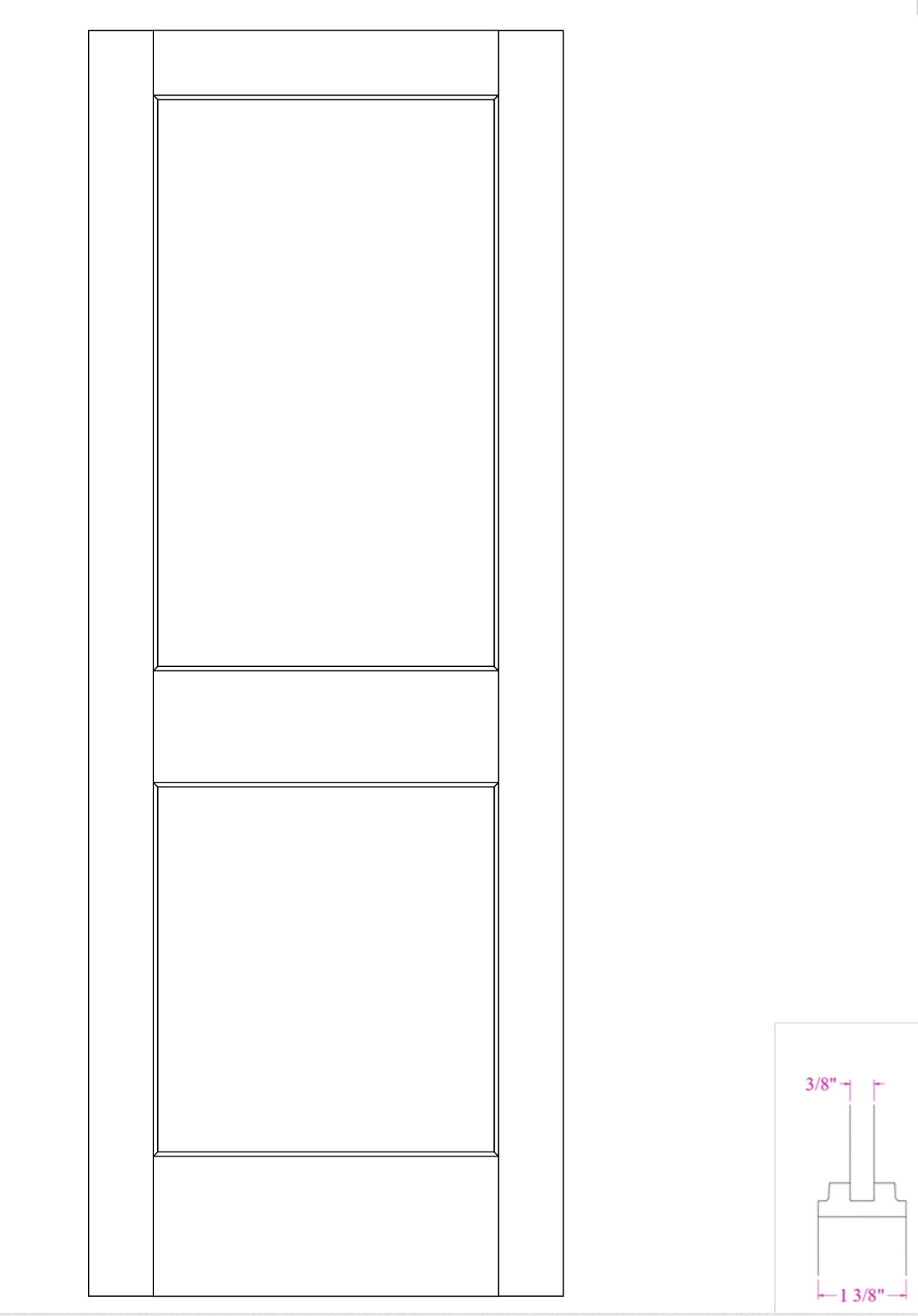 Walnut 2 Flat Panel Traditional Stepped Mission Solid Core Interior Wood Doors