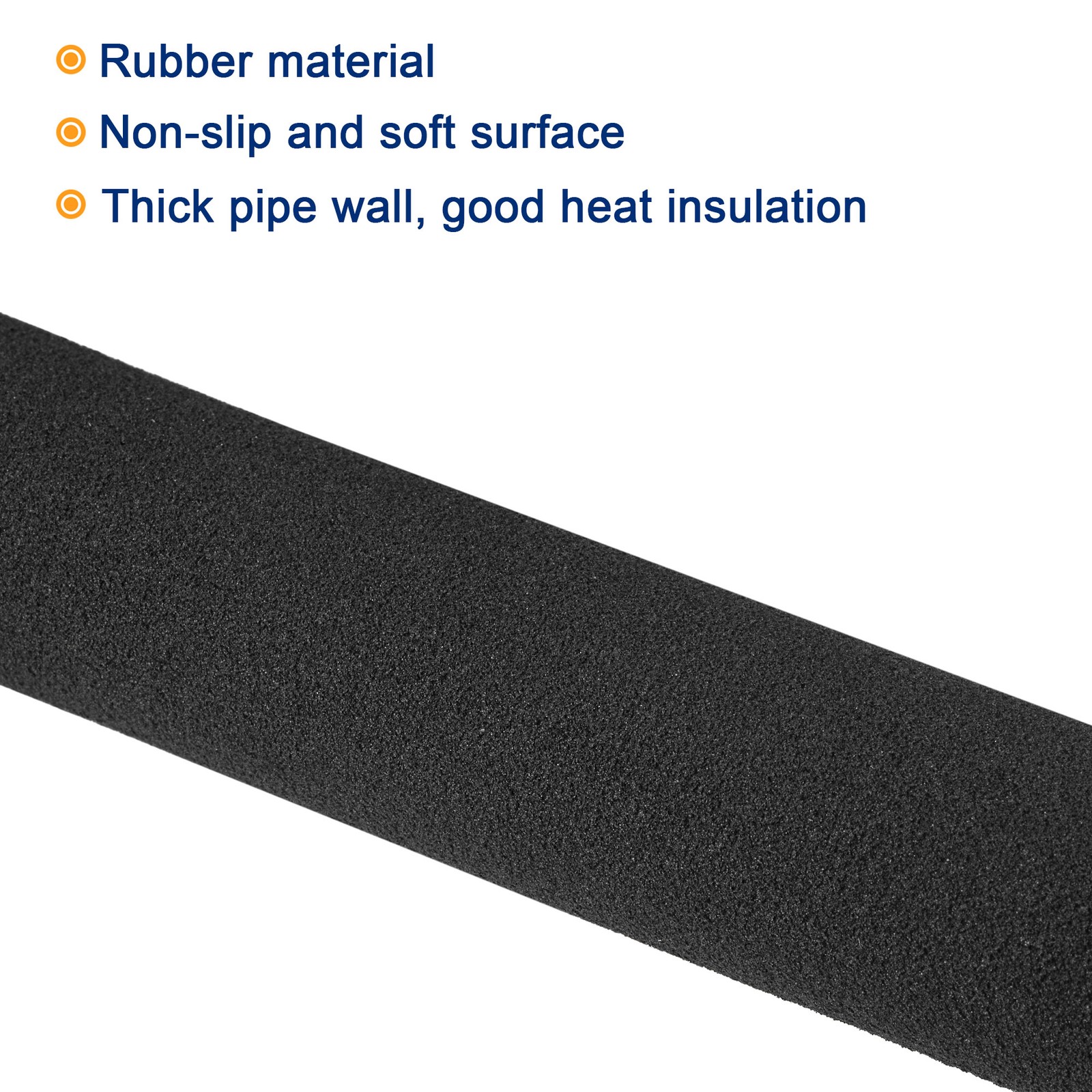 18mm ID 5mm Wall Thick 200mm Foam Grip Tubing Black DIY Handle Grips , 2Pcs