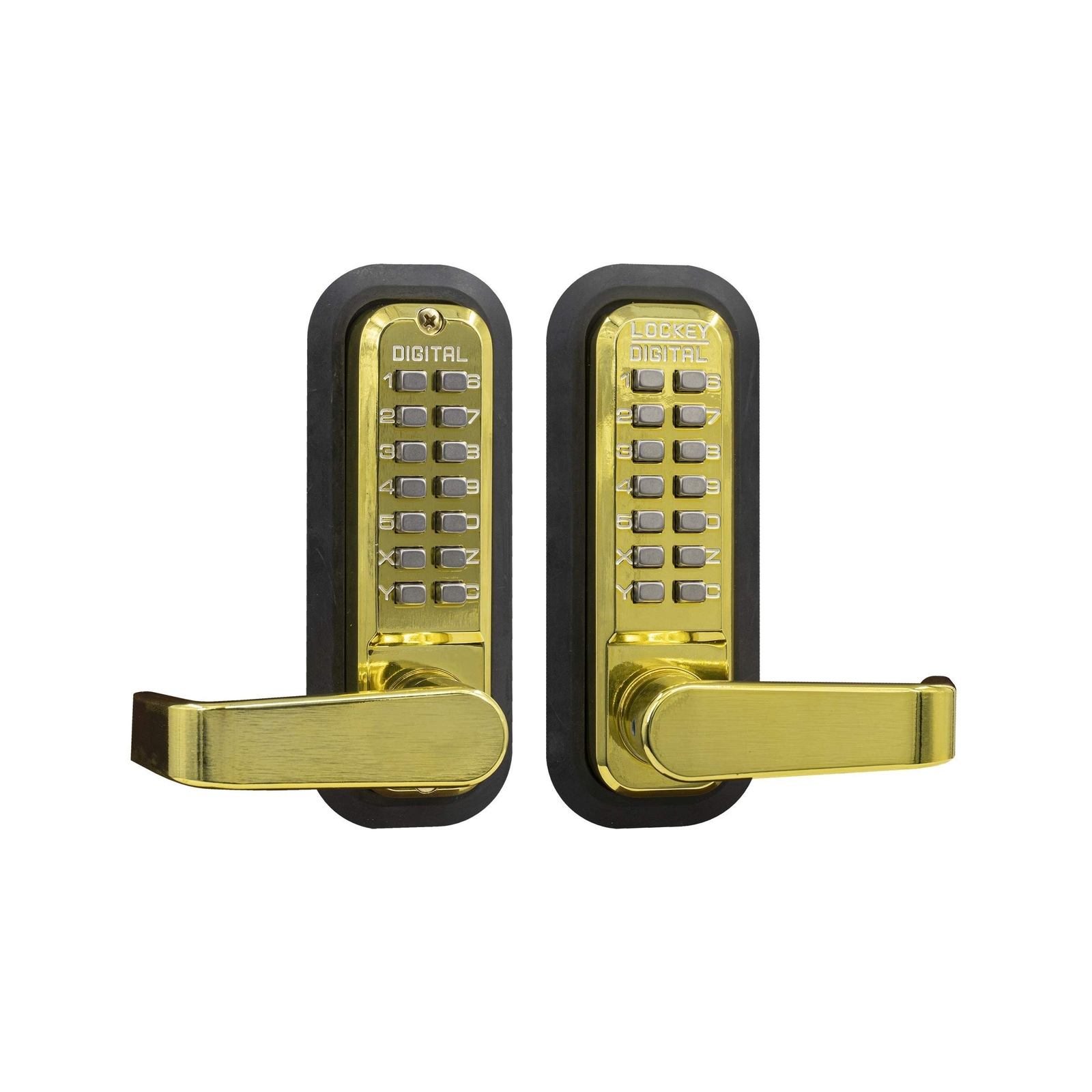 2835BBDC Mechanical, Keyless Lever Lock Double Combination Bright Brass