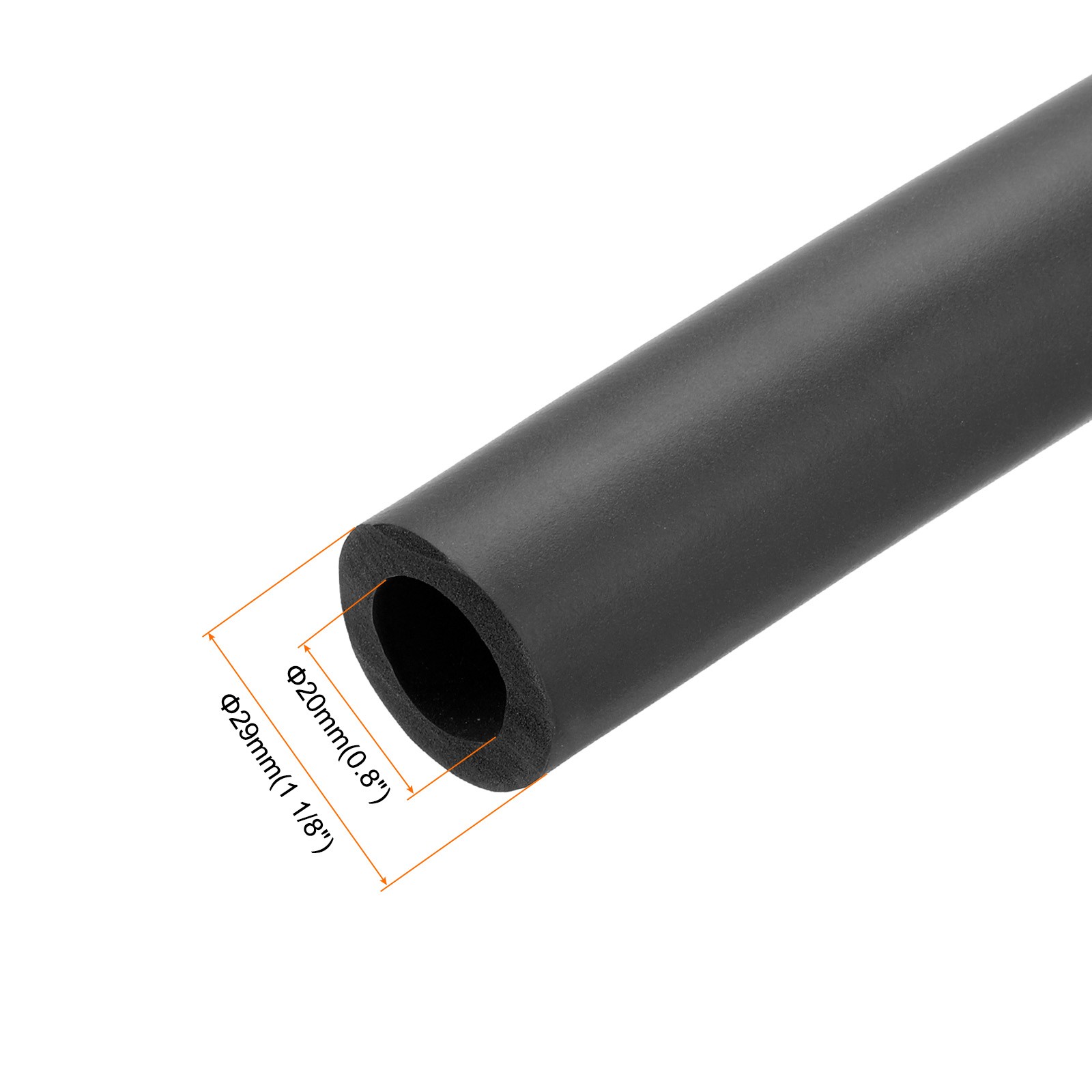 Foam Tubing for Handle Grips Support Pipe Insulation 20mm ID 29mm OD 1m Black