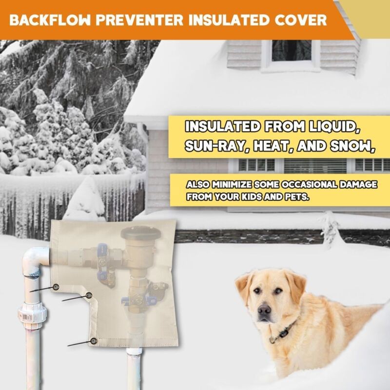 Backflow Preventer Pipe Insulated Cover for Outdoor Winter Freeze Protection