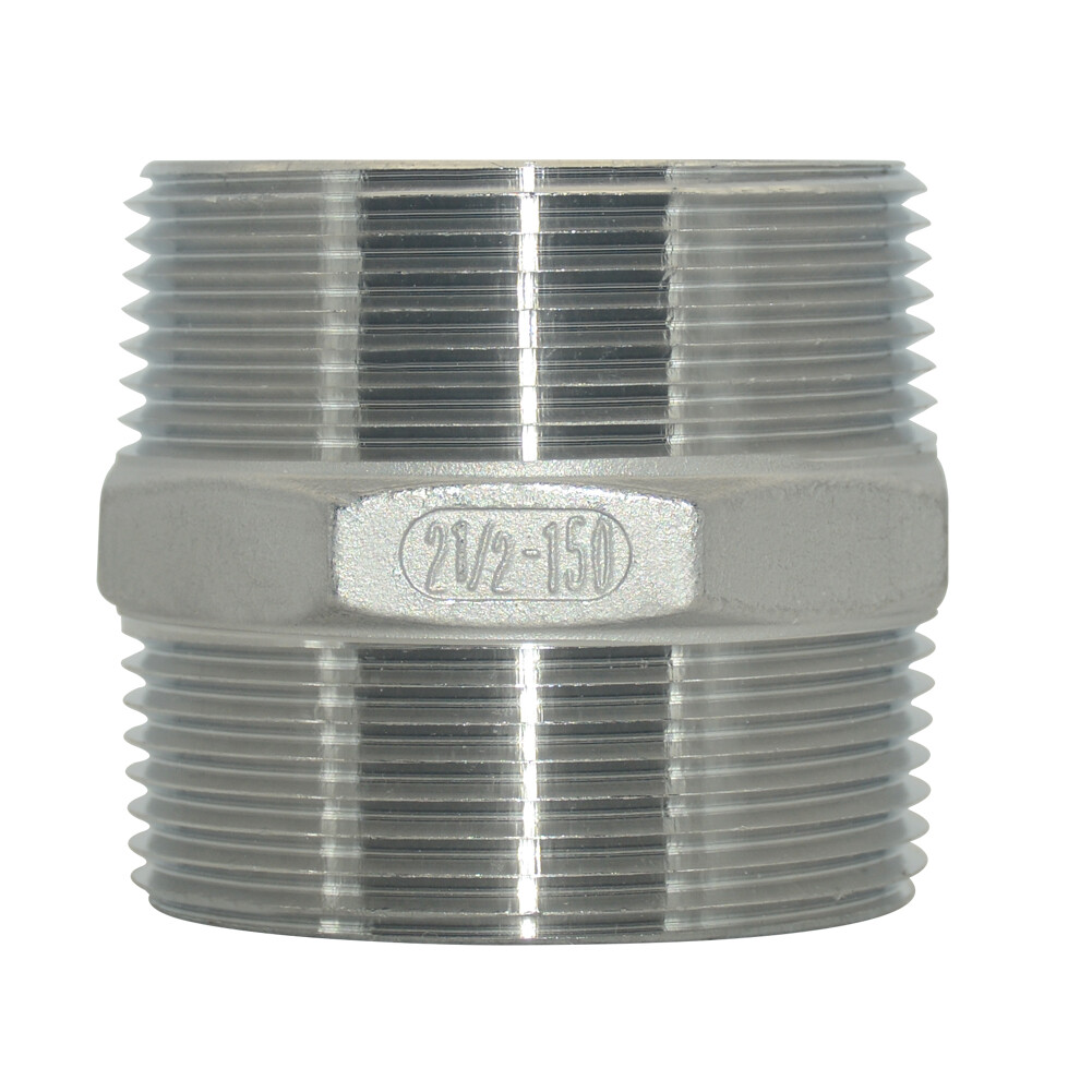 2-1/2″ 2.5″ NPT Stainless Steel 304 Pipe Thread Male Hex Nipple Fitting Adapter