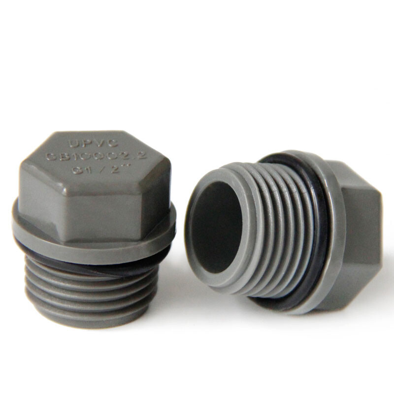 PVC Male Threaded Plug 1/2″ 3/4″ 1″ BSP Pressure Pipe Fitting White/Grey/Blue