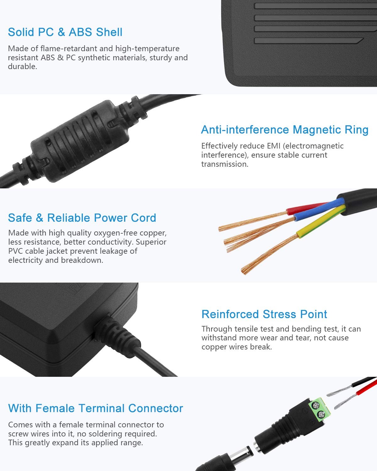 ALITOVE DC 12V 5A Power Supply Adapter Converter