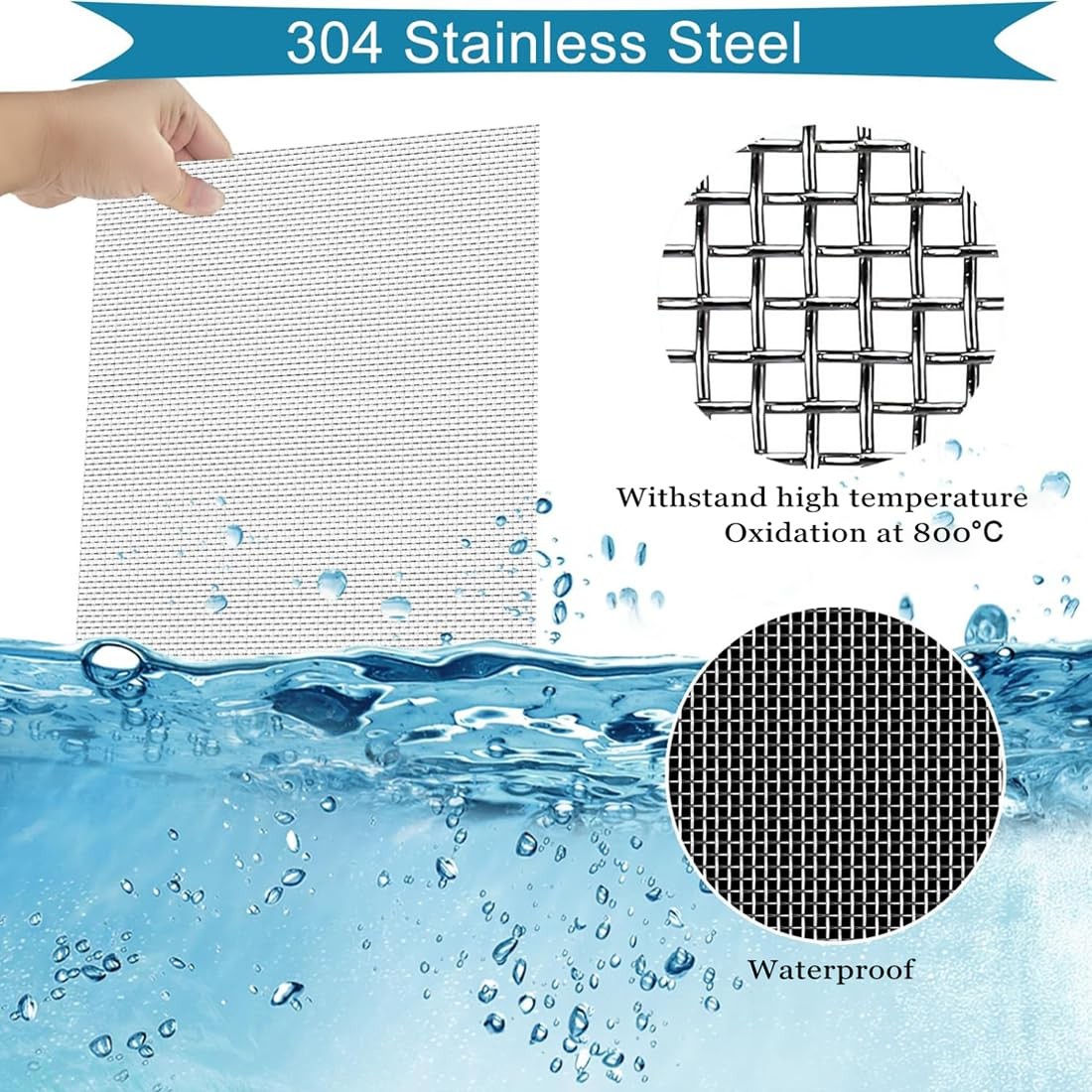Wire Mesh Stainless Steel Filter Screen Sheets 30x120cm 30cm x 120cm, Silver