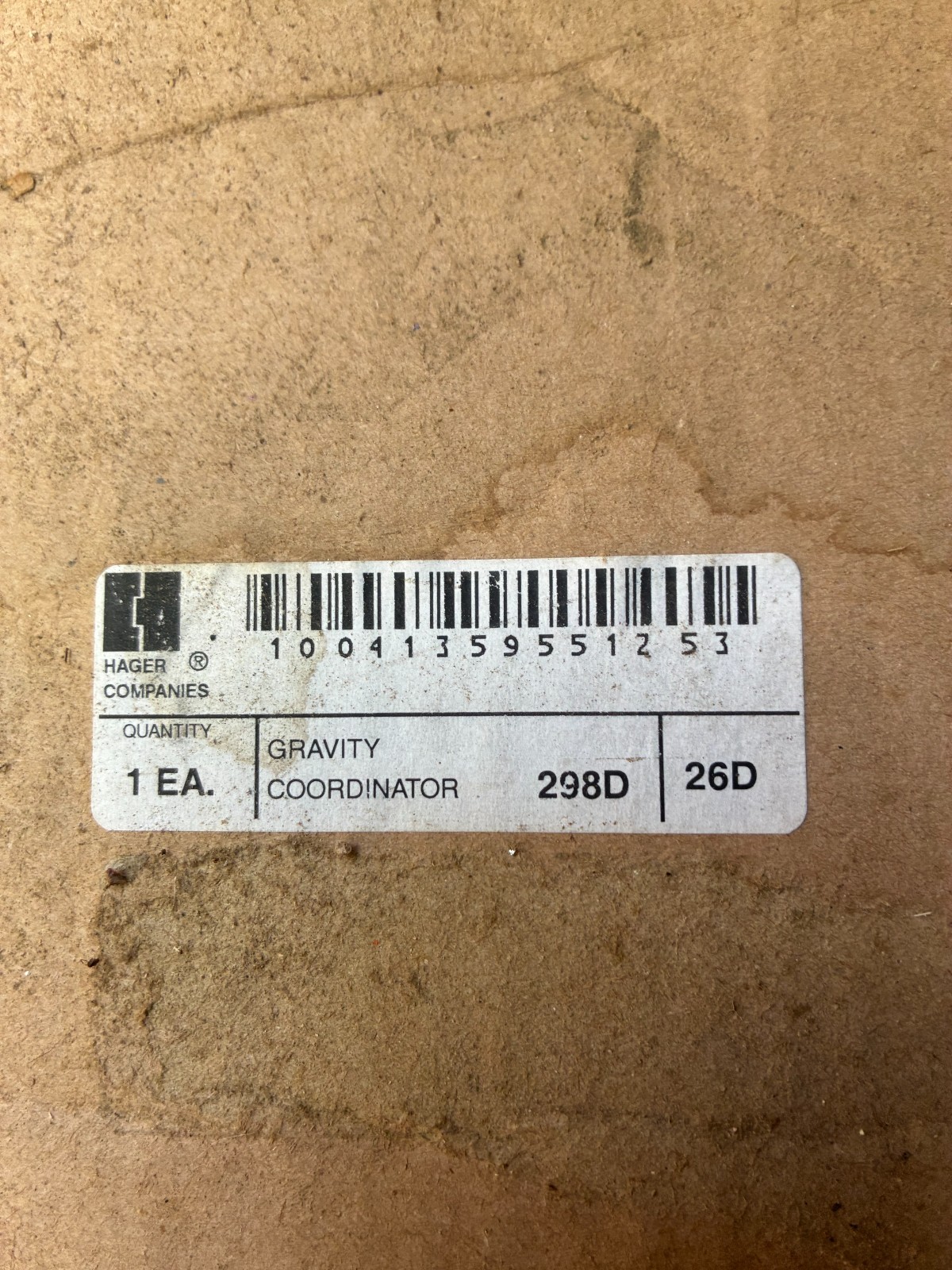 Hager Gravity Coordinator 298D