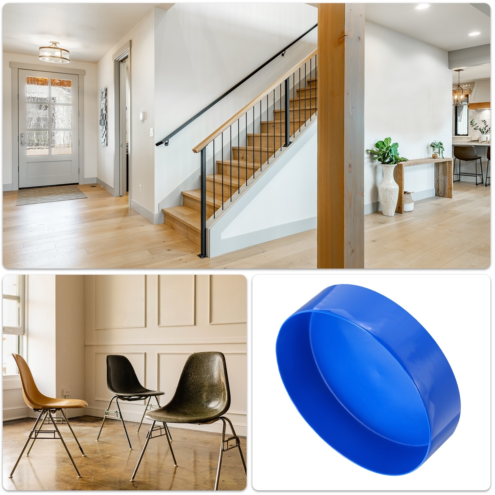 Blue 200mm Rubber End Caps Round Vinyl Plug Insert Rubber Flexible