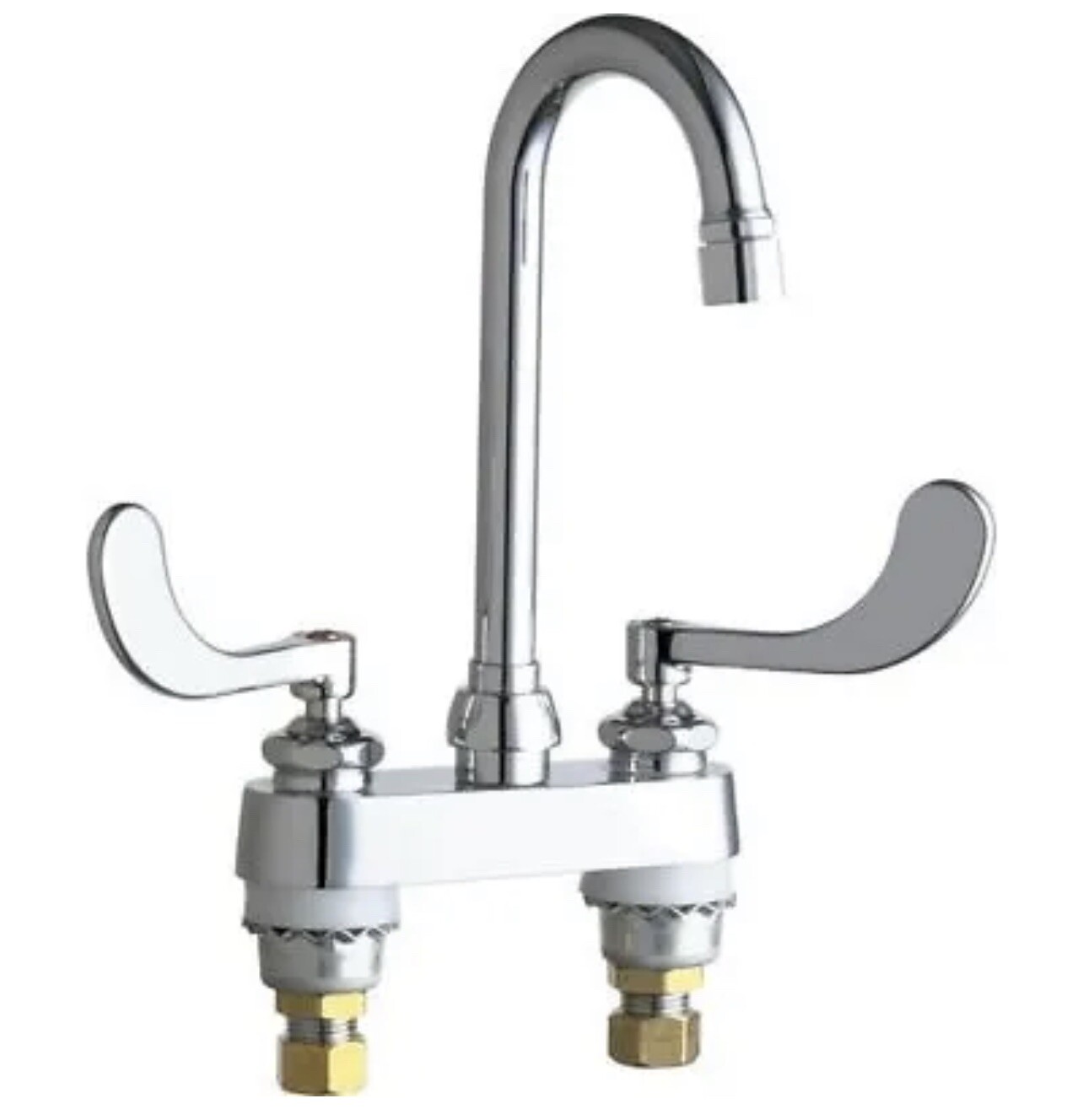 NEW Chicago Faucets 970532 Gooseneck Faucet with Wristblade Handles 895 Series