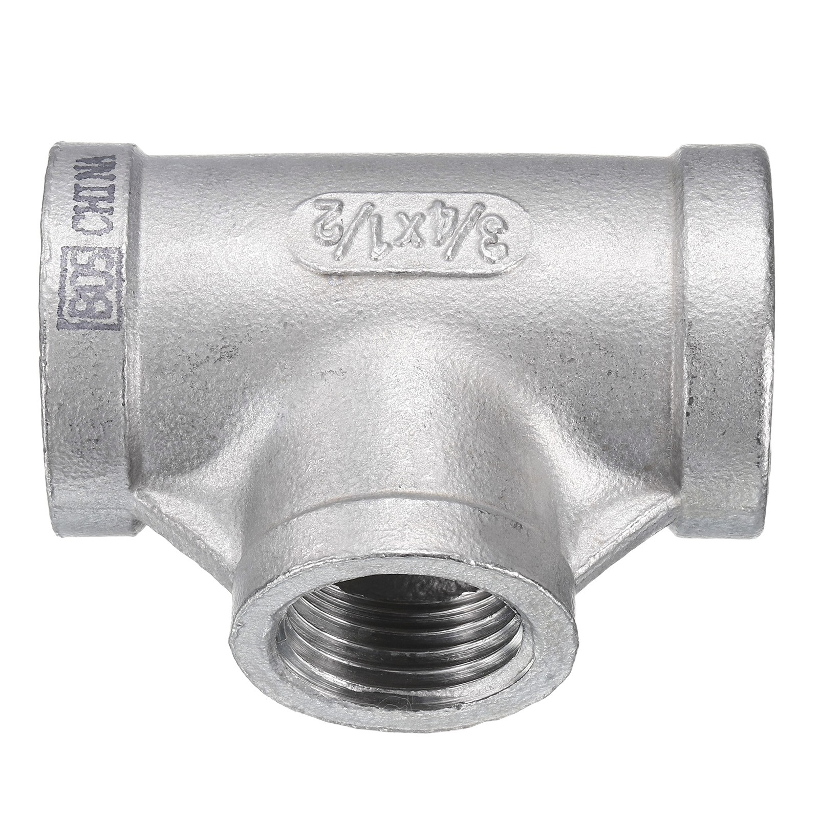 Tee Pipe Fitting 1/2″ x 3/4″ x 3/4″ NPT Female Reducer 3 Way T-Connector
