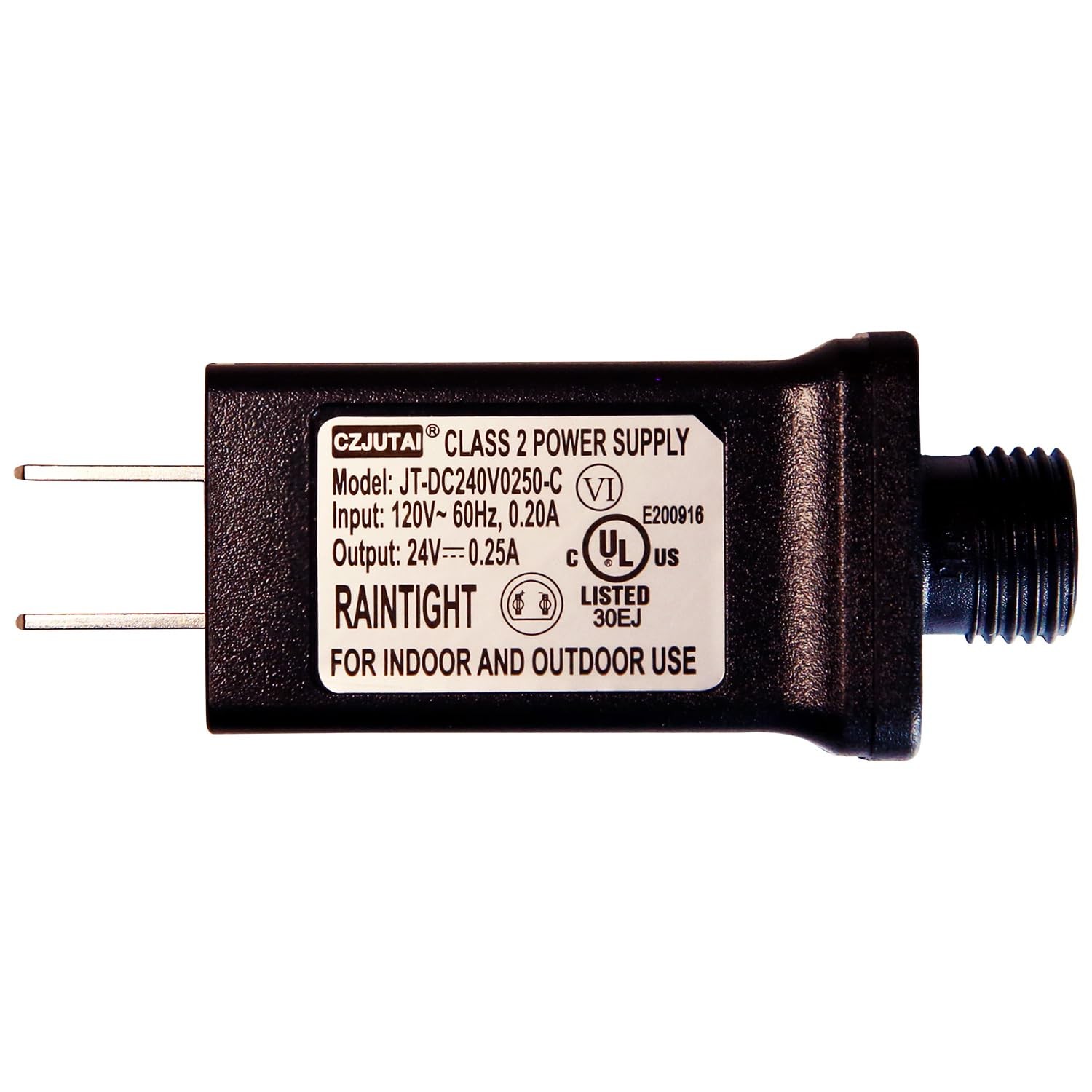 TYBEEU 24V LED Christmas Tree & Strip Light Adapter – Class 2 Power Black