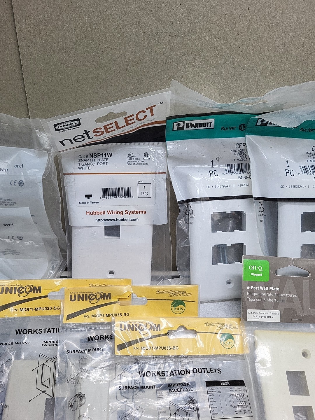42 Packages Ortronics Other Brands Data Jack Faceplate Wall Plate Cover Lot TA