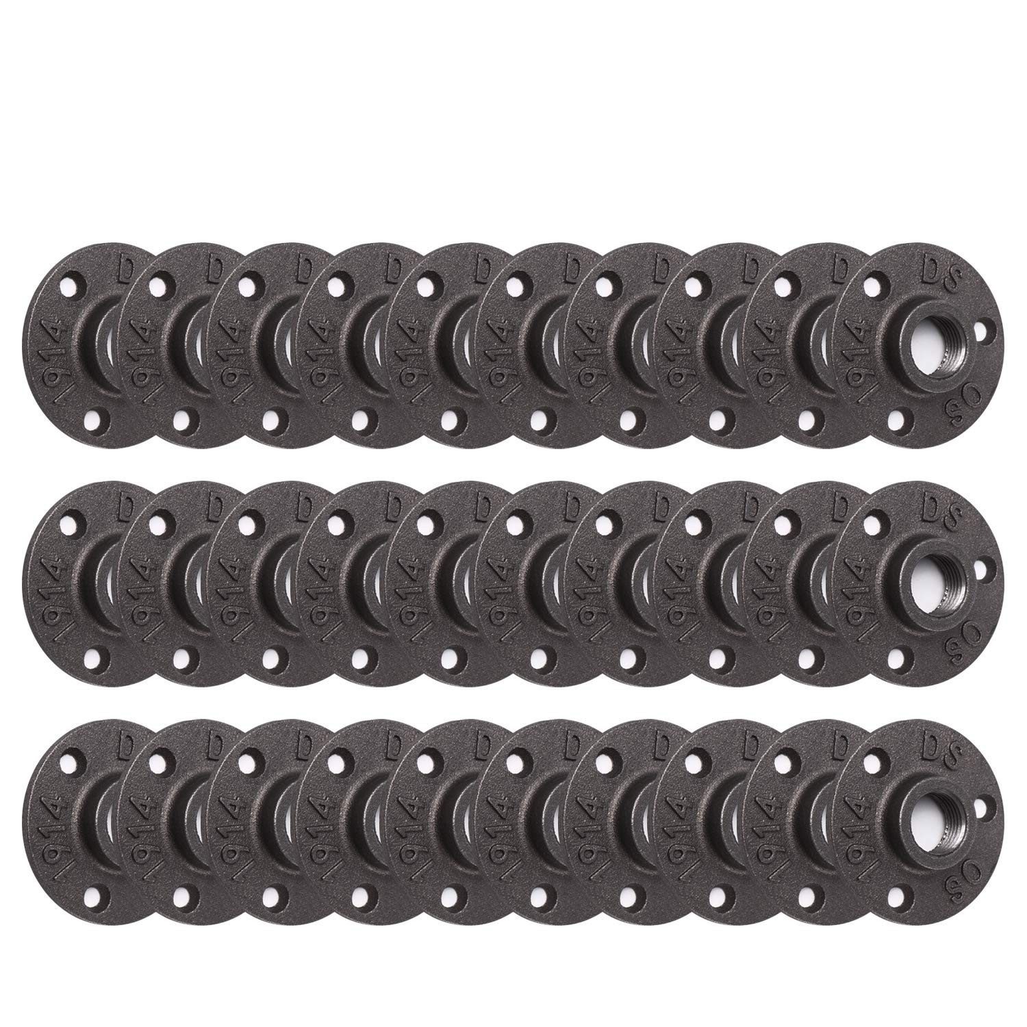 1/2″ Floor Flange, Home TZH 30 Pack Malleable iron Pipe Flange 0.5 Inch, Gray