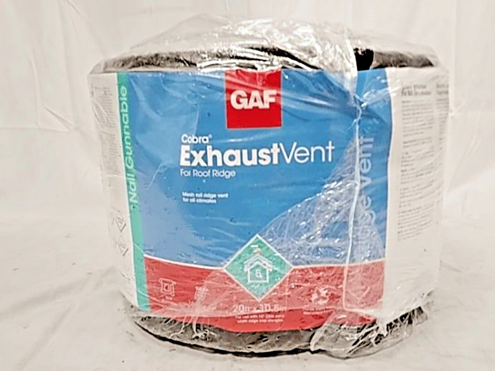 Exhaust Vent GAF Cobra 0.75 in. H X 10.5 in. W X 240 in. L Black Fiber/Polyester