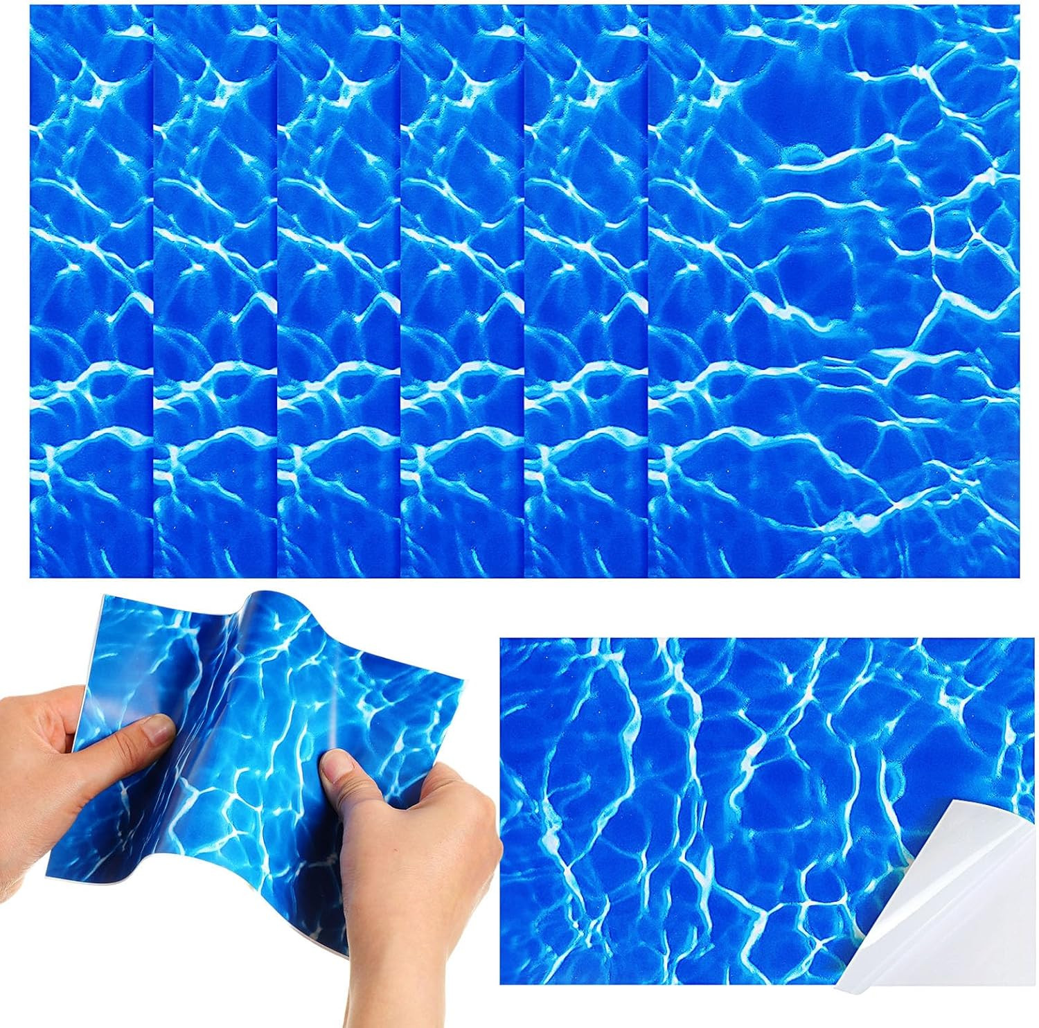 6 Pcs PVC Pool Repair Patches 8.45X5.51 Inch – Heavy-Duty Vinyl Adhesive Patch K