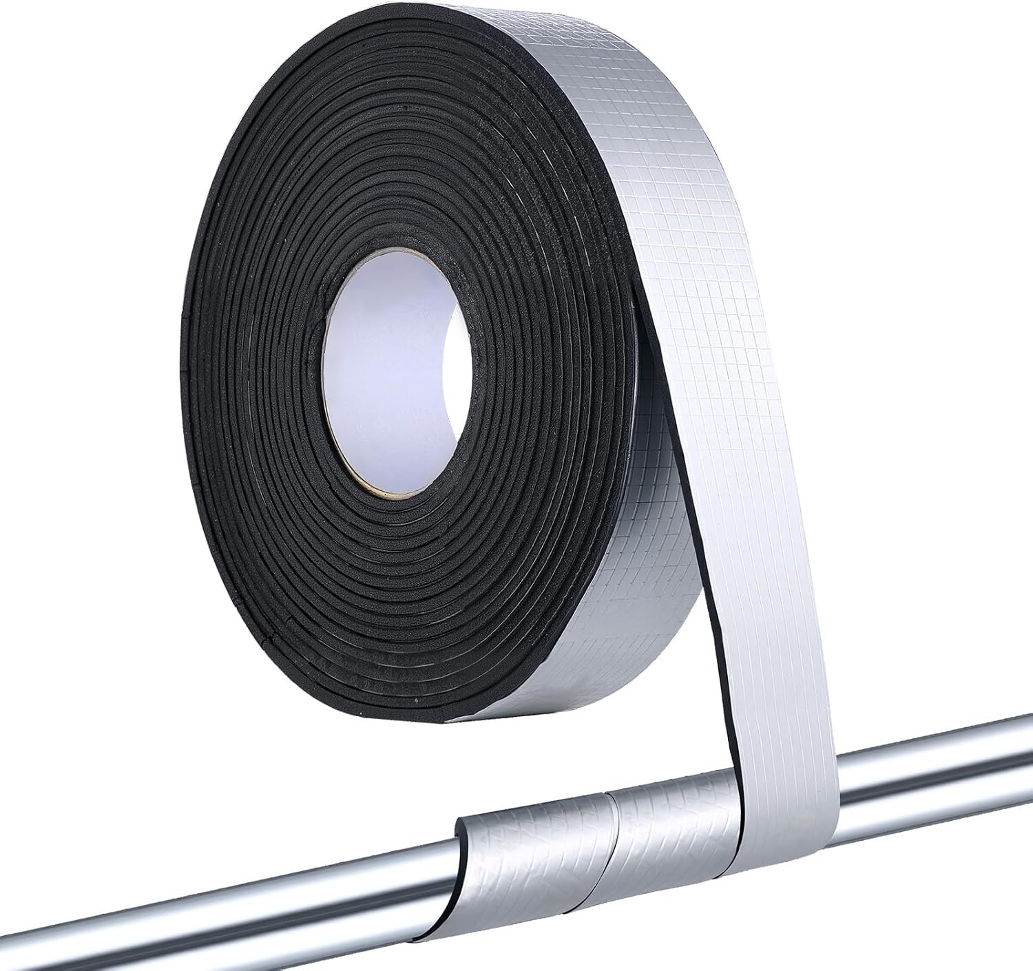 2″ X 10′ REFLECTIVE Pipe HVAC DUCT Insulation Wrap TAPE ADHESIVE HEAT COLD 5MM